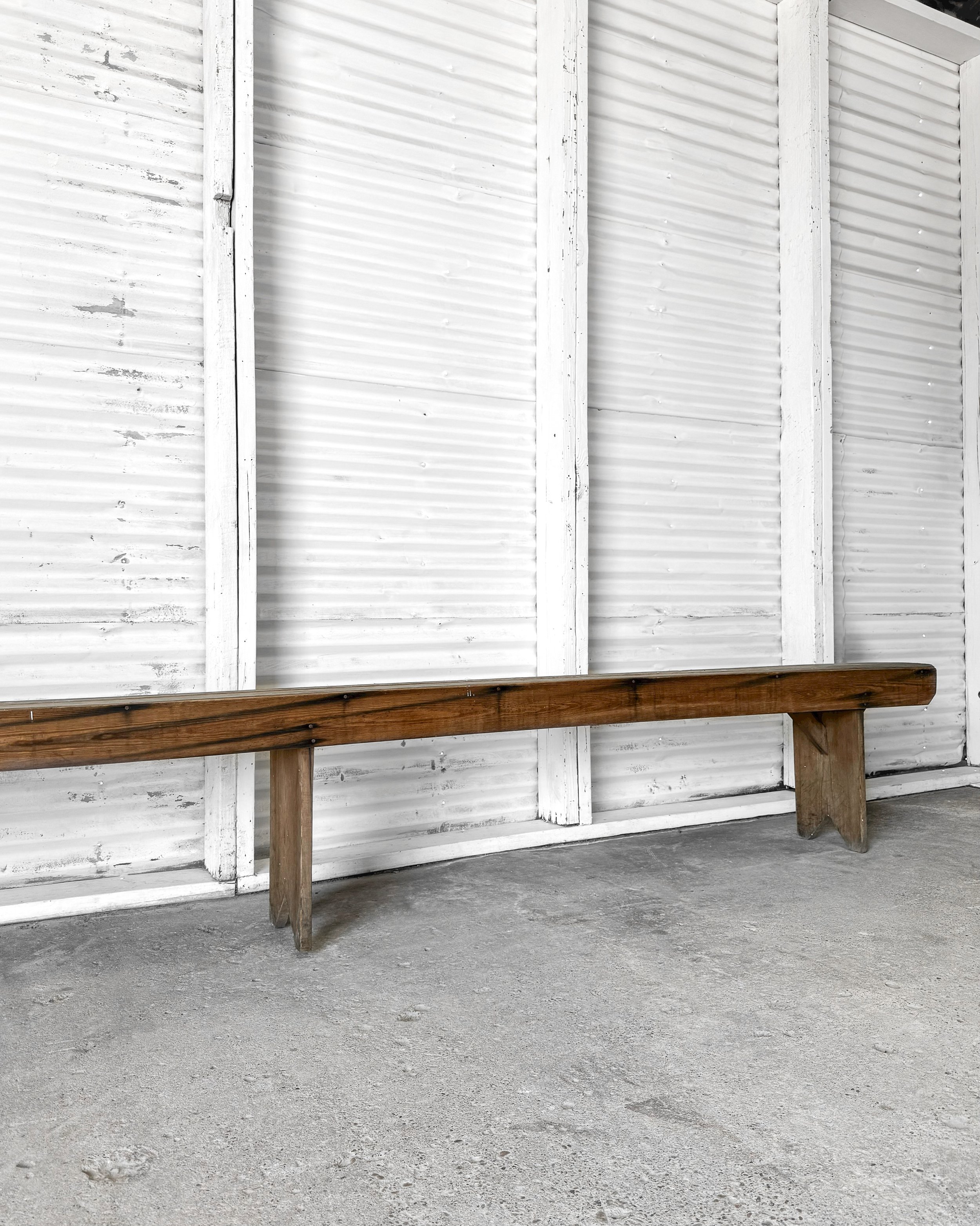 Antique French Bench with Primitive Legs