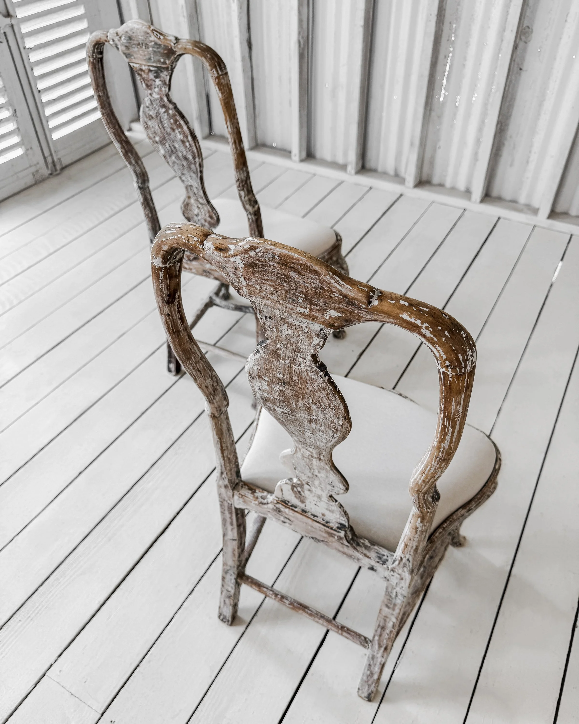 Painted Swedish Baroque Chairs