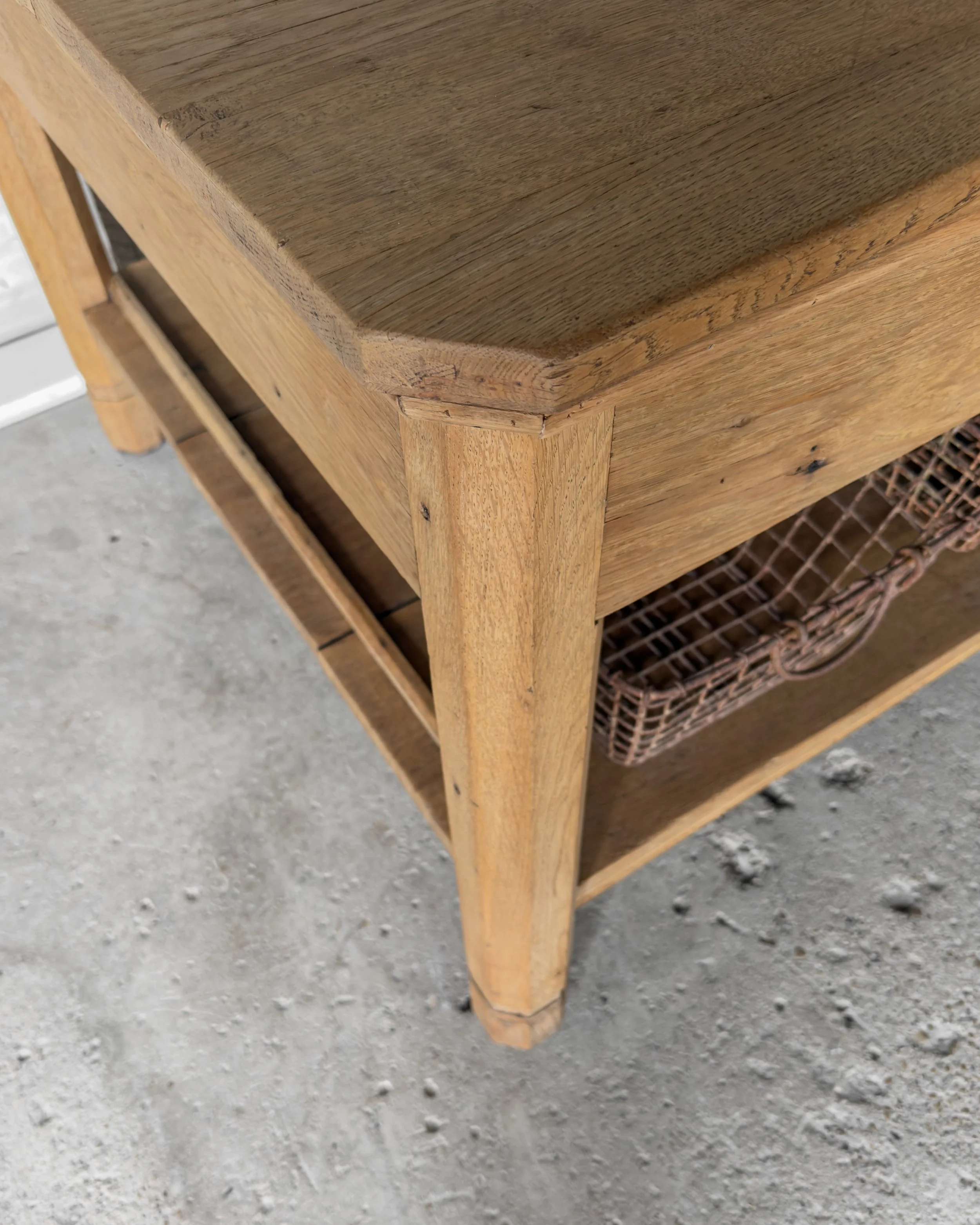 Antique English Oak Work Table | Kitchen Island