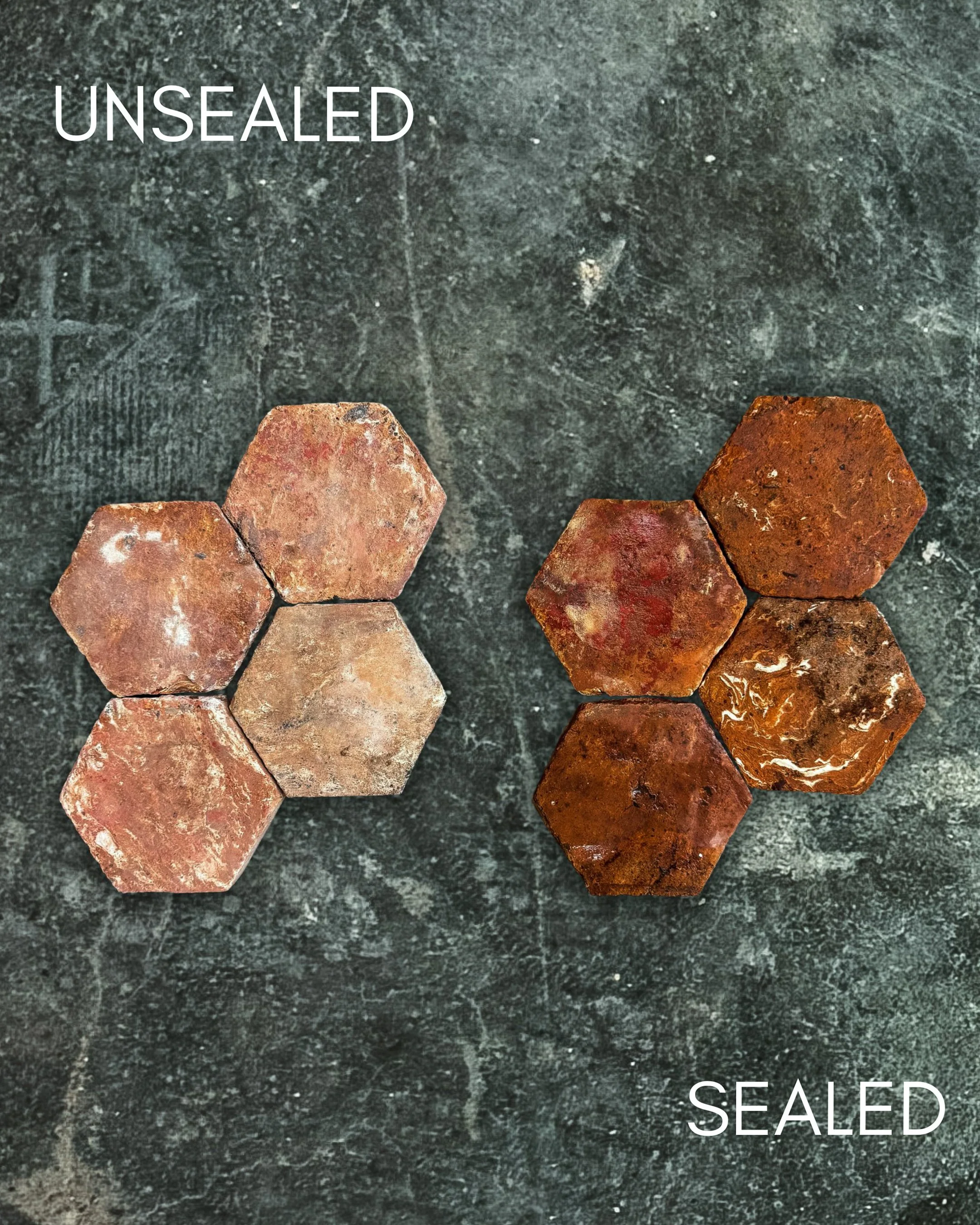 Antique Reclaimed French Terracotta Hexagon Tile