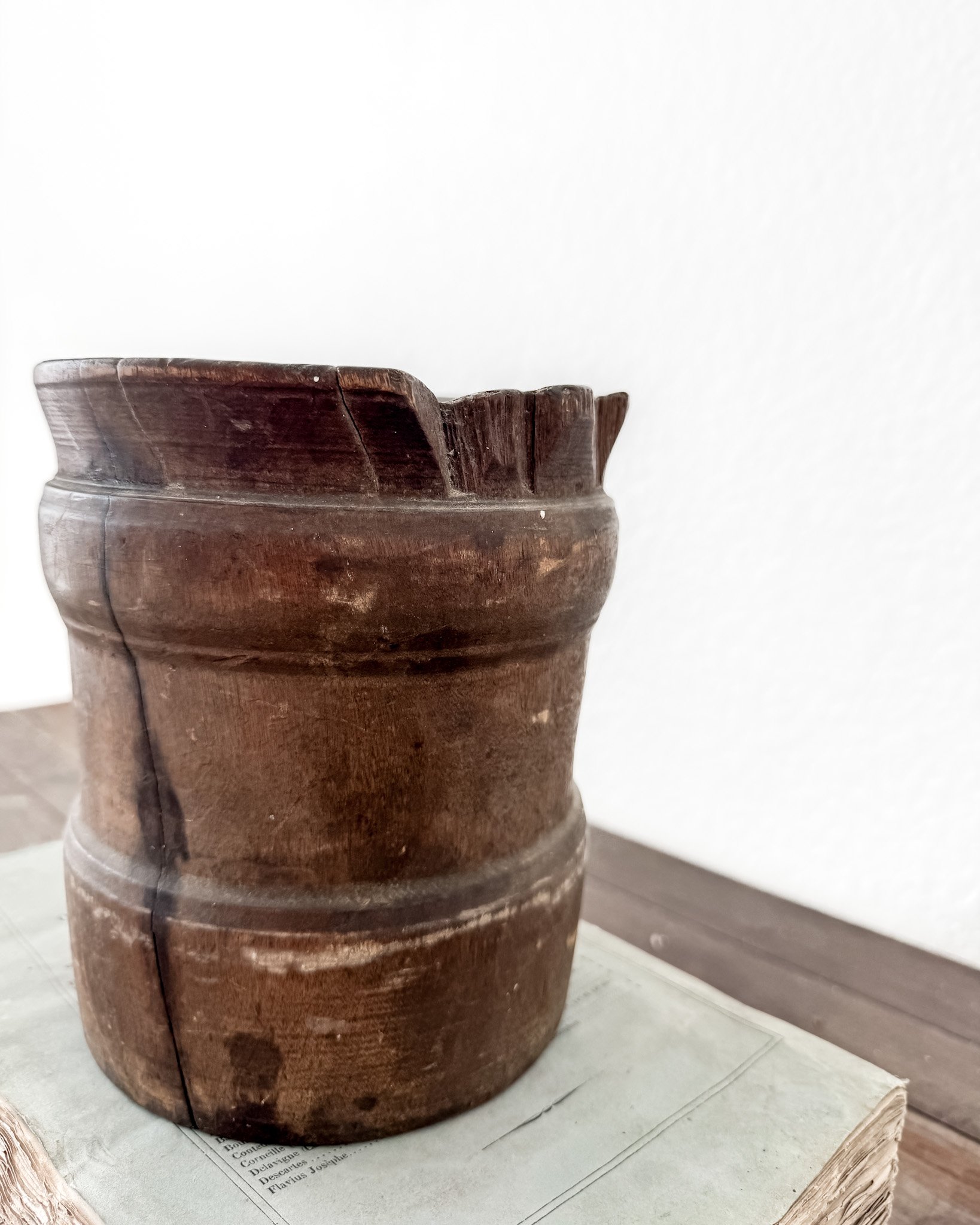 Antique Wooden Mortar