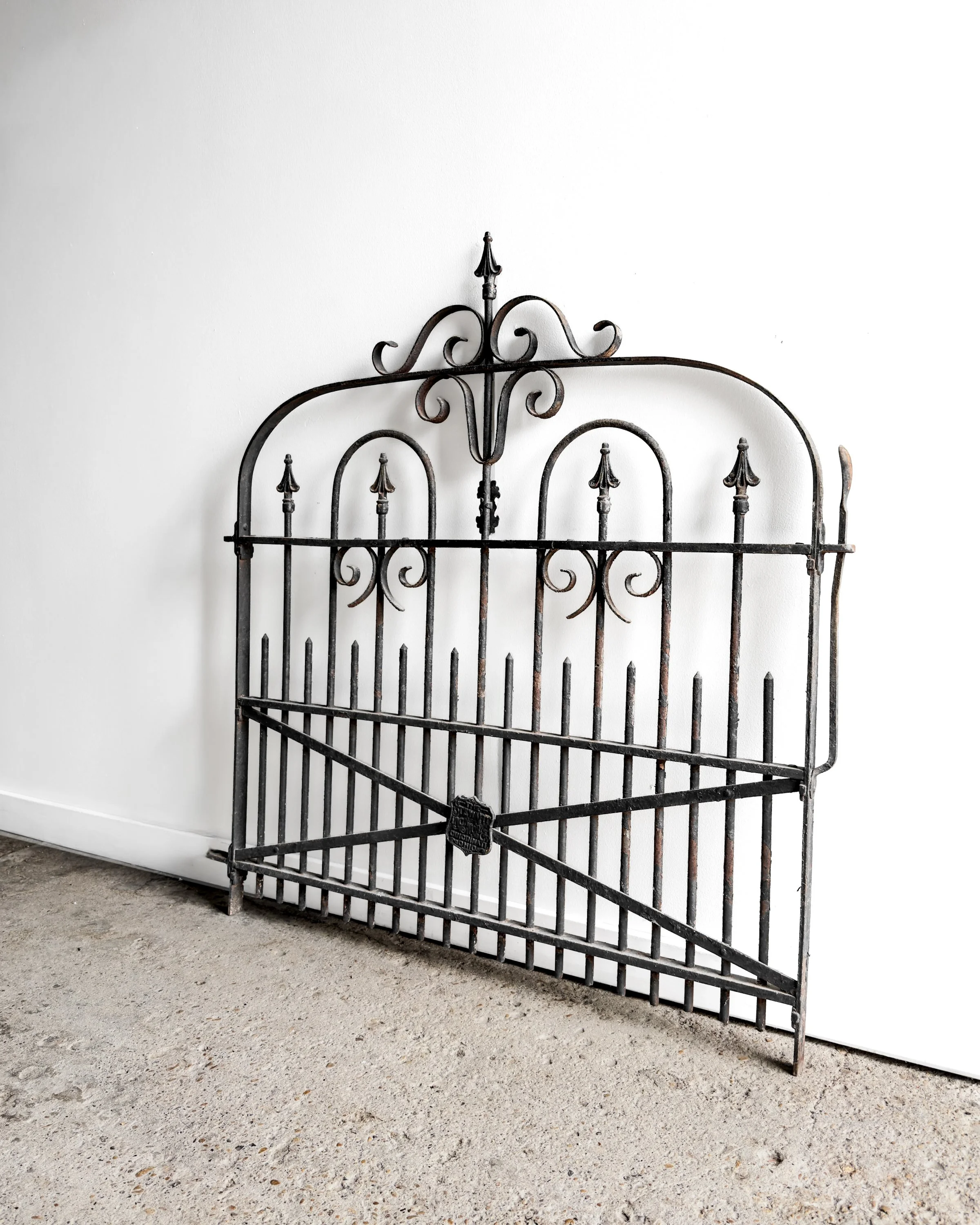 Antique 19th-Century Stewart Iron Works Co. Wrought Iron Garden Gate