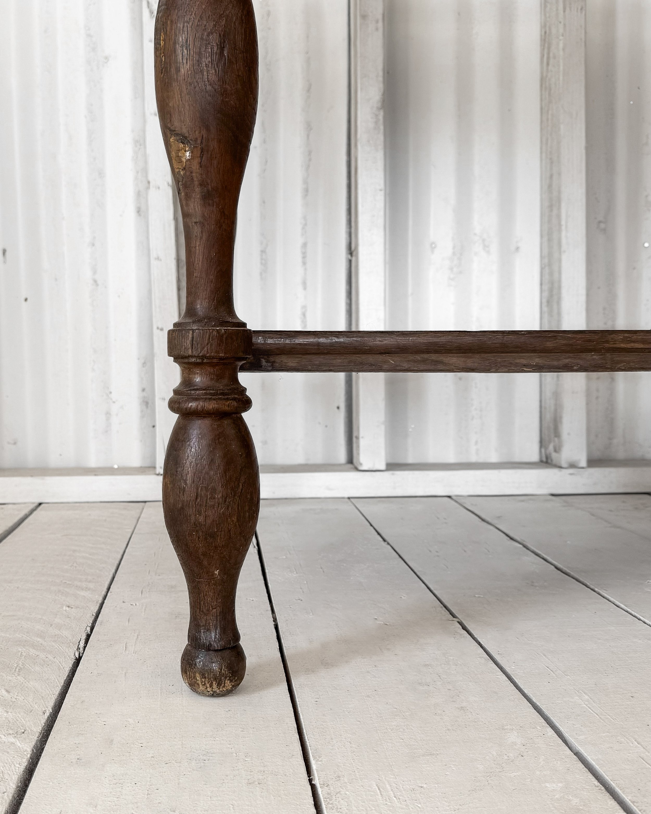 Antique French Draper's Table with Turned Legs