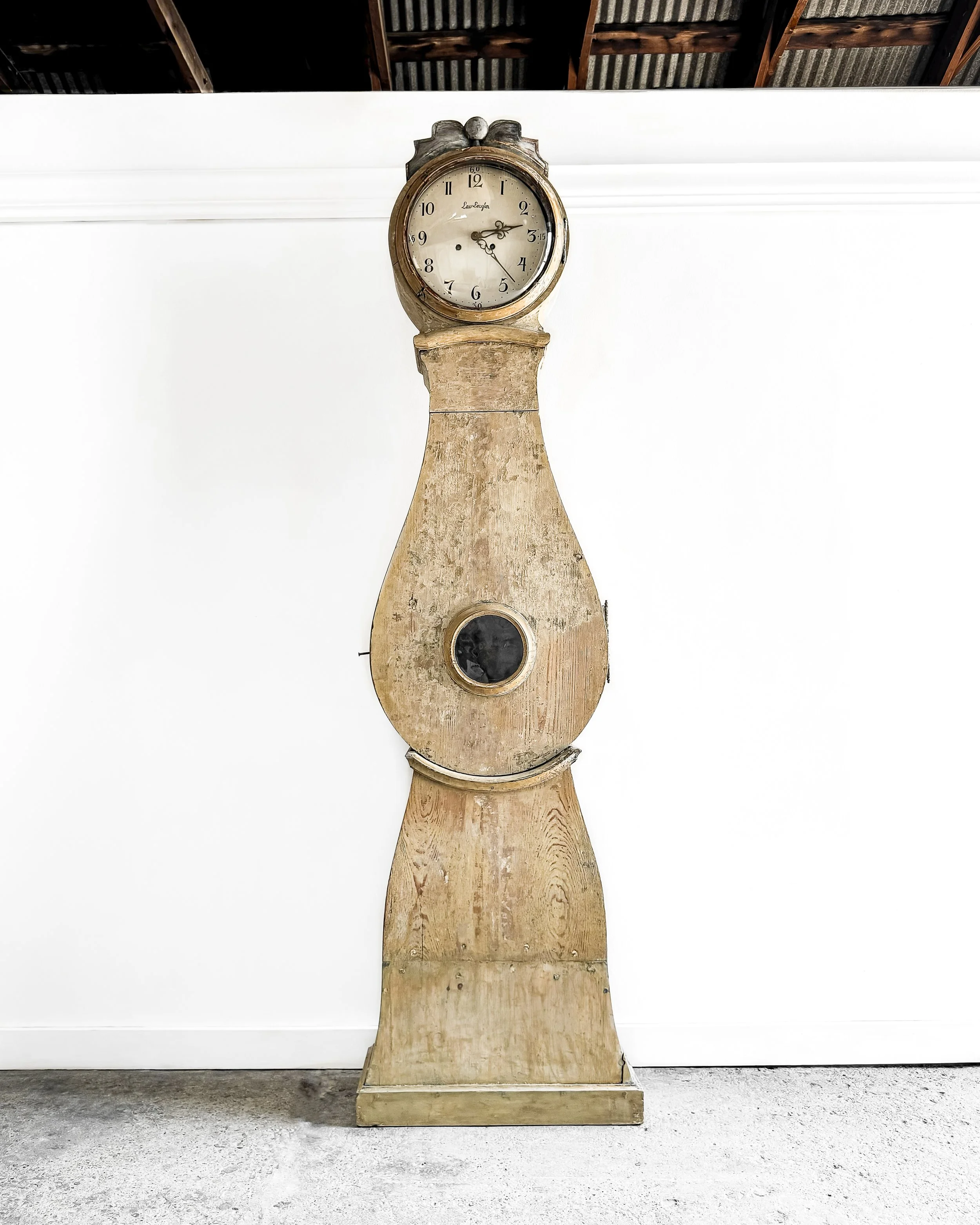 Antique Dry-Scraped Swedish Mora Clock
