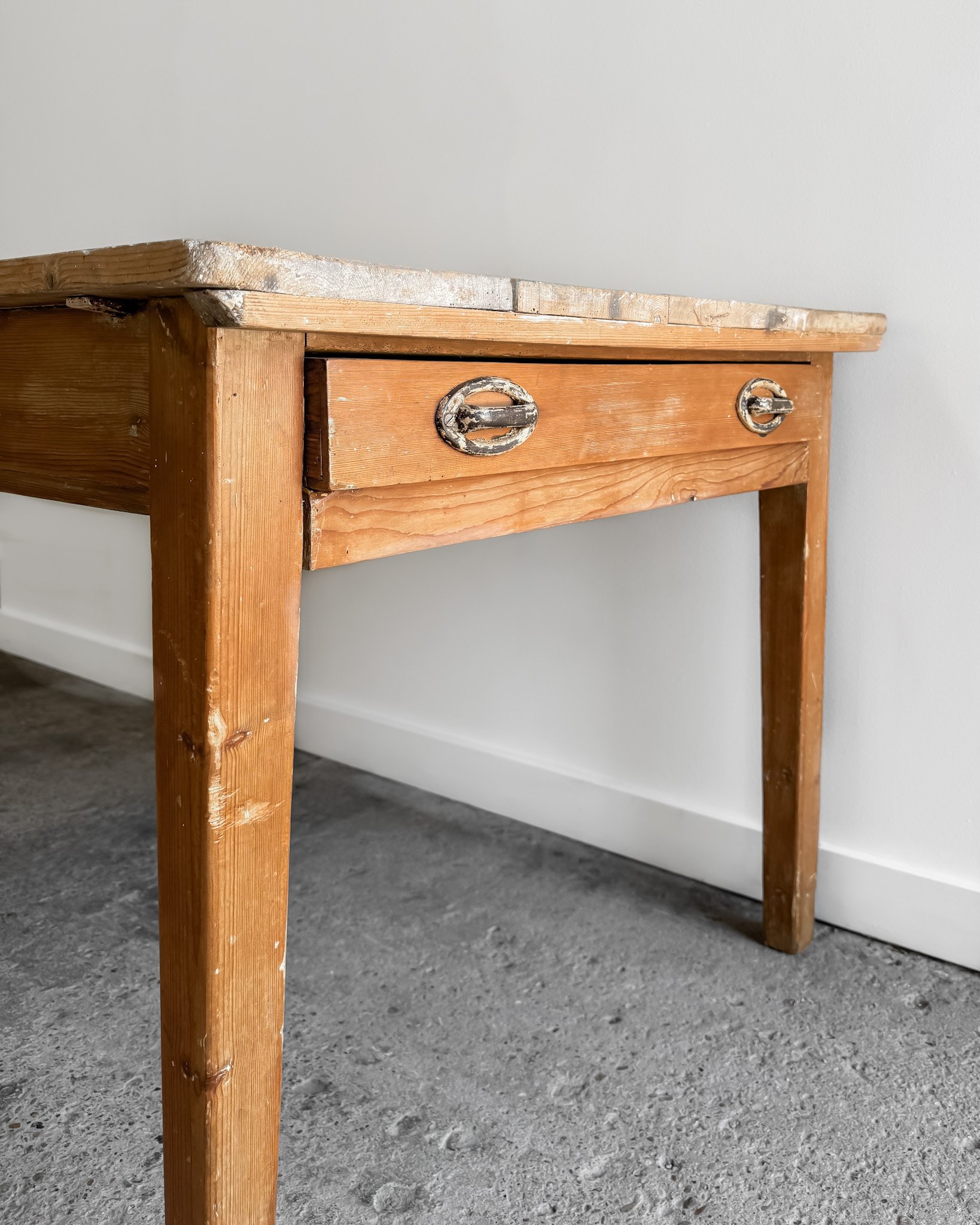 Antique English Pine Kitchen Table