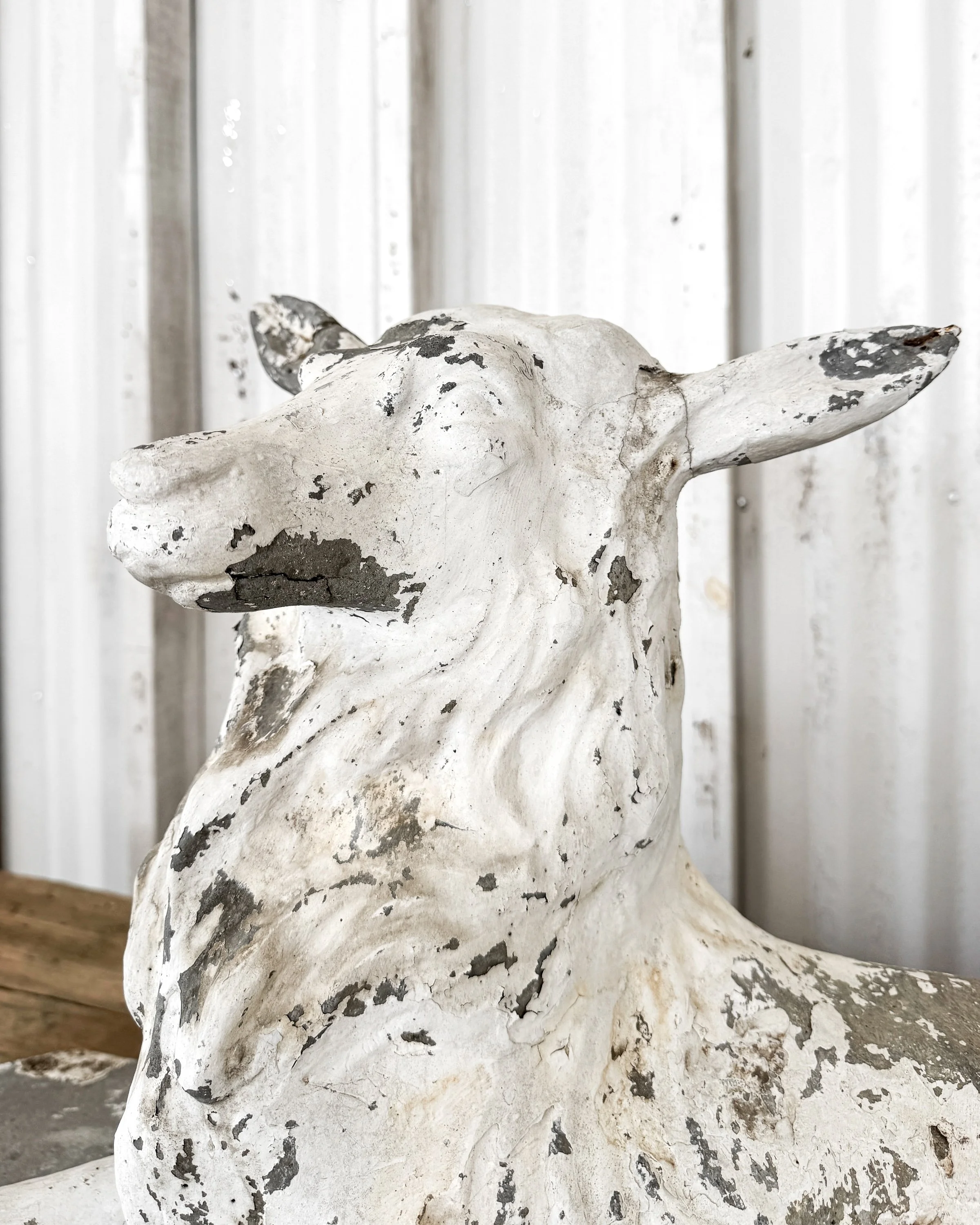 19th C. French Cast Cement Pastoral Stag Statue