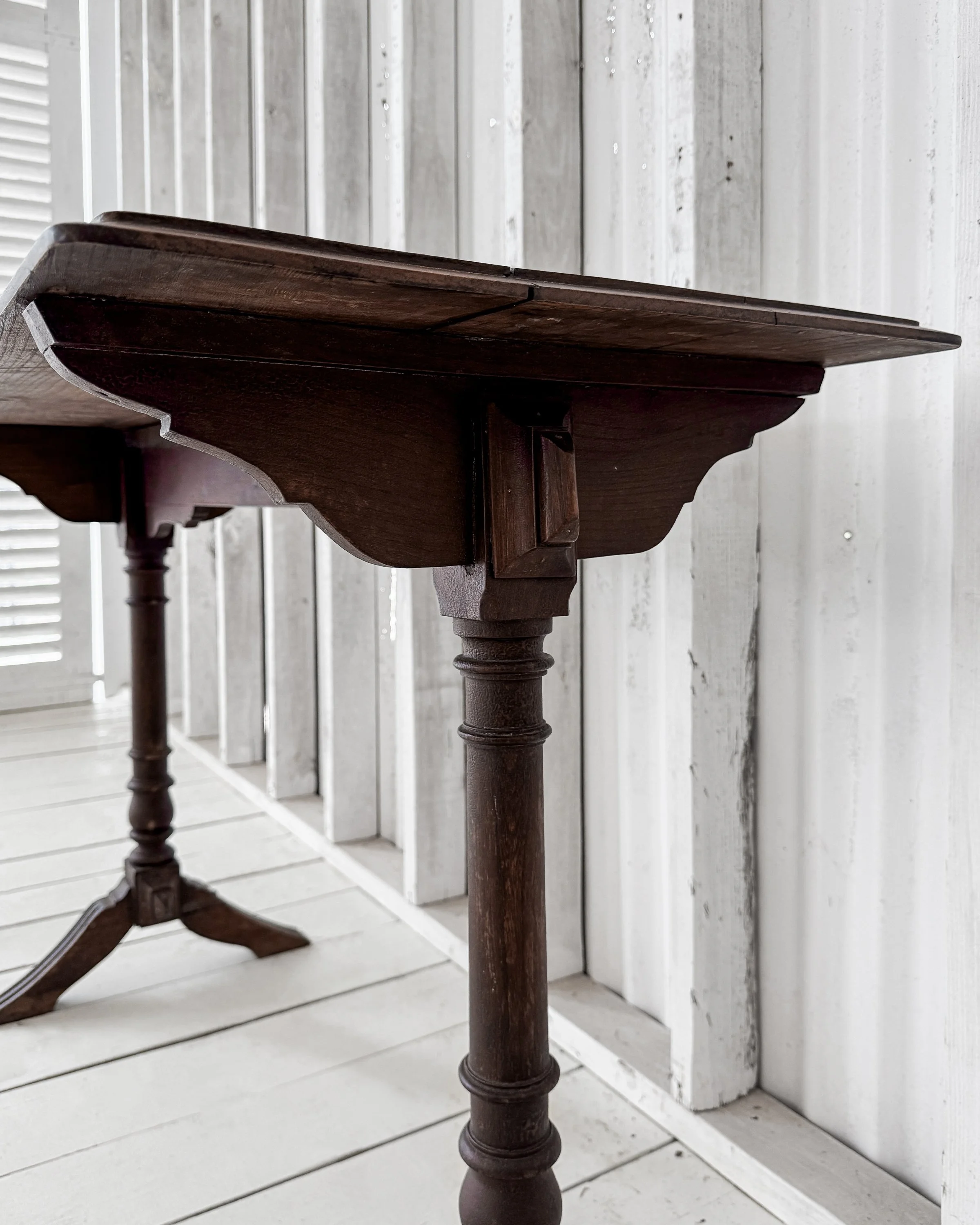 French Pine Bistro Table with Turned Legs