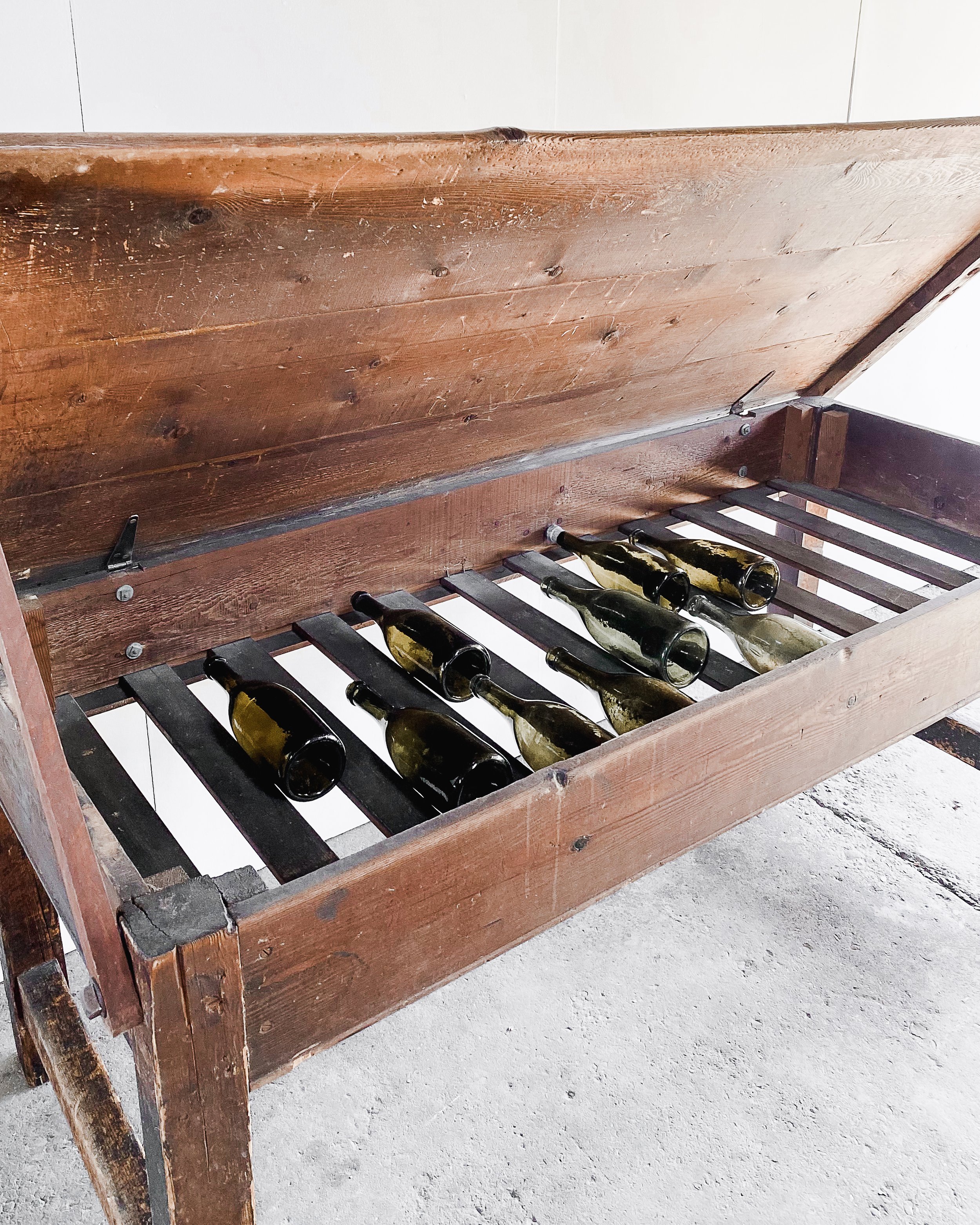 Antique Mercantile Table with Hinged Top