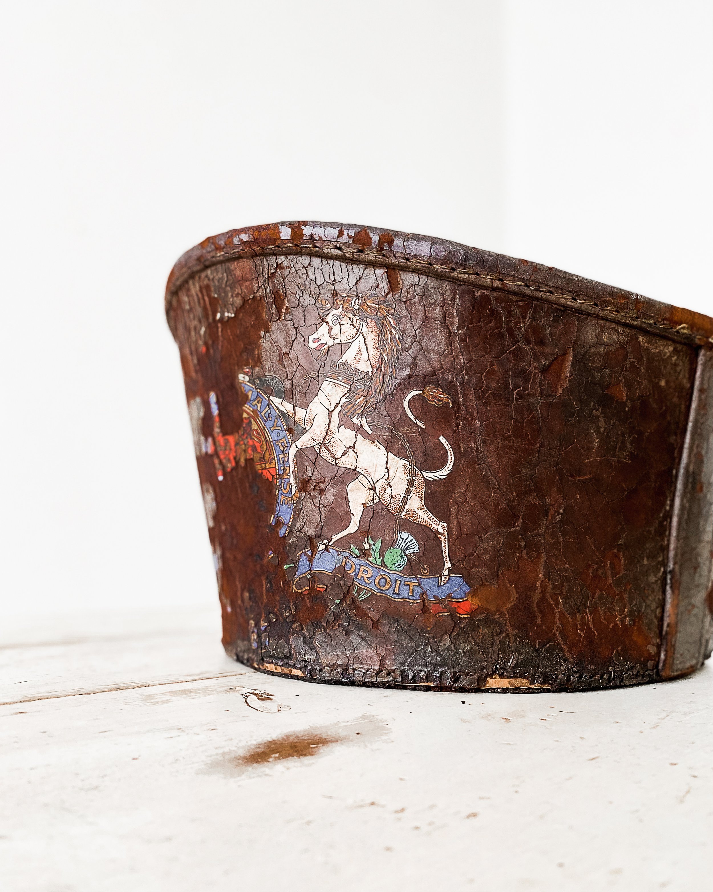 Antique Victorian Leather Hat Box — East End Salvage