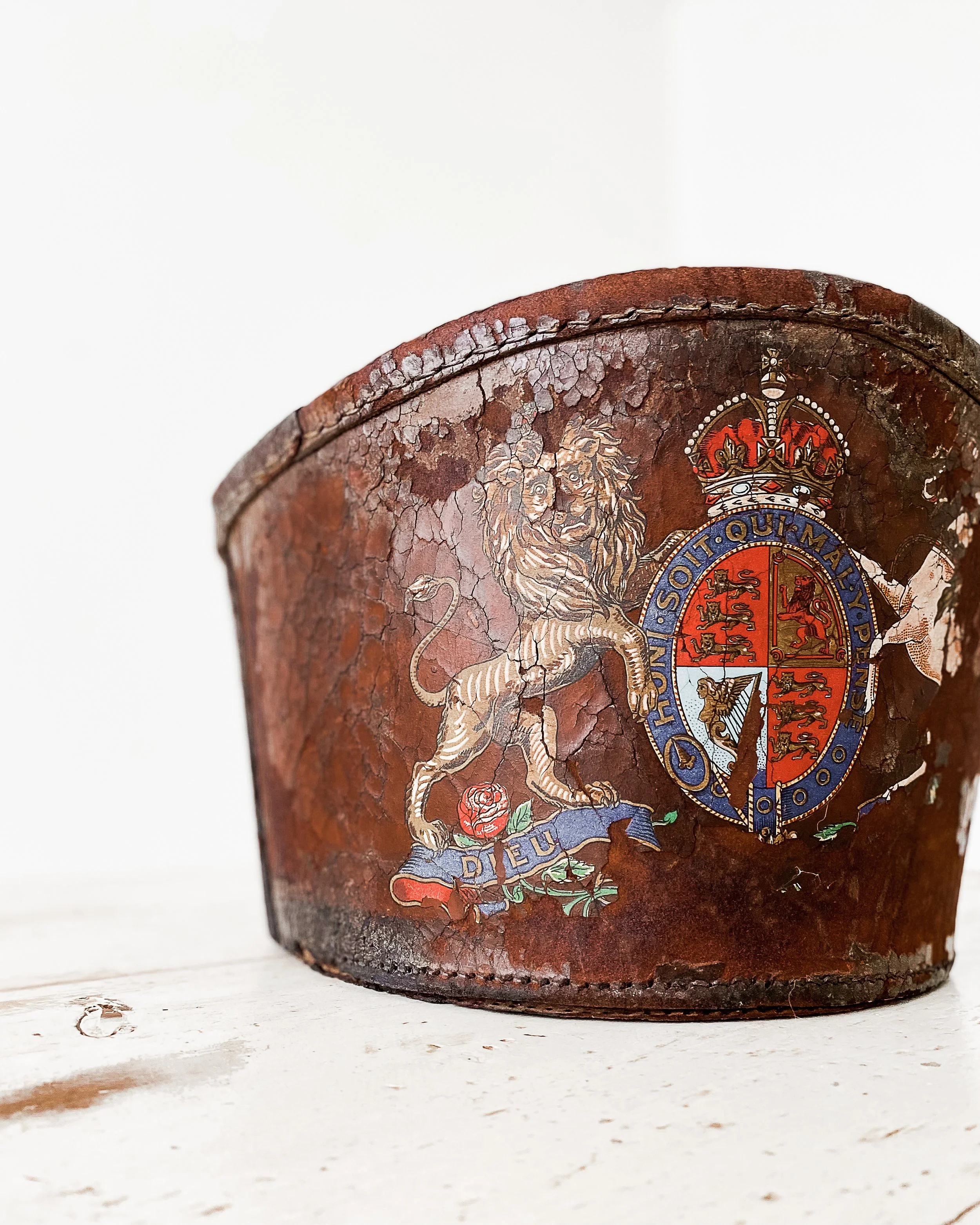 Antique Victorian Leather Hat Box — East End Salvage