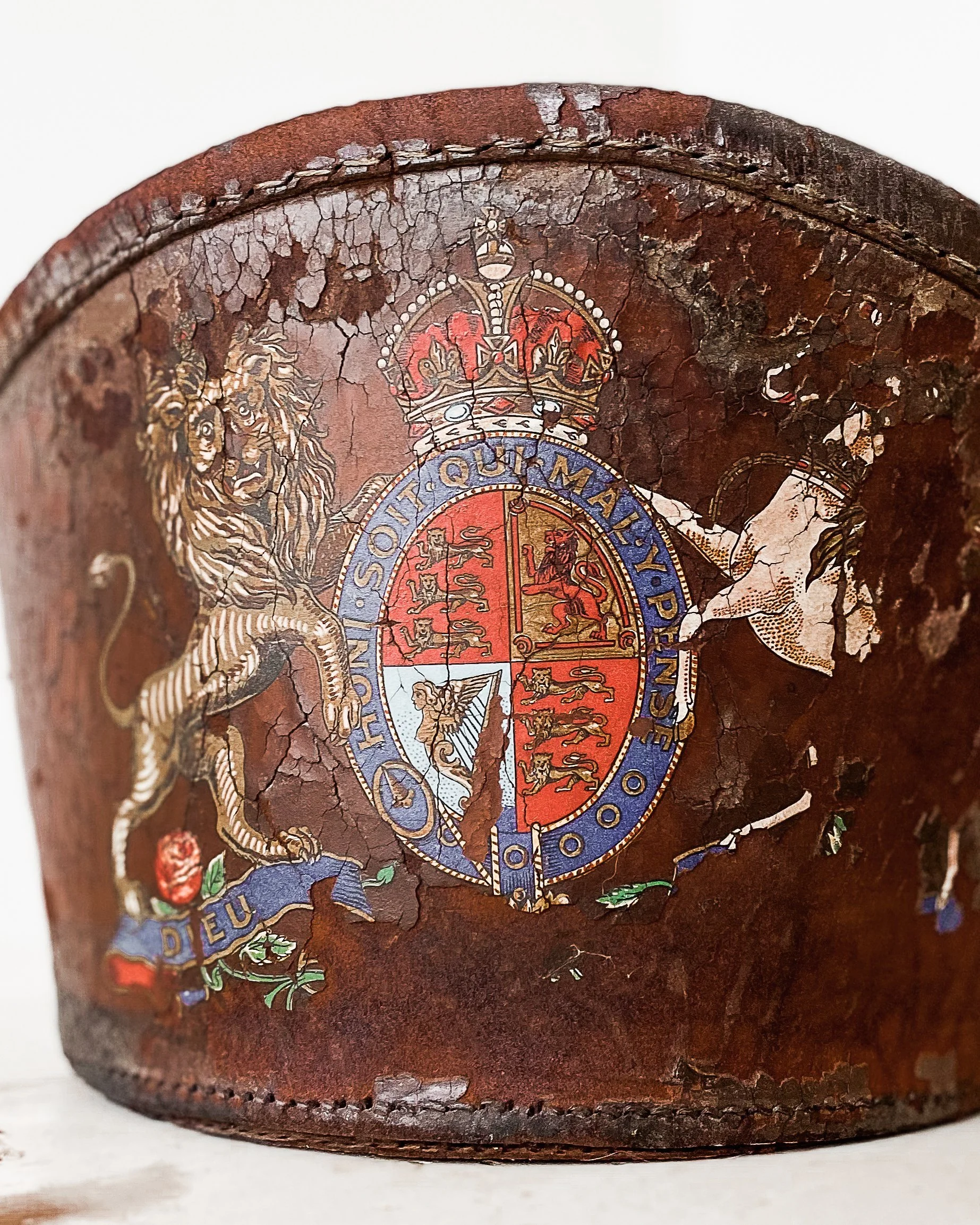 Antique Victorian Leather Hat Box — East End Salvage