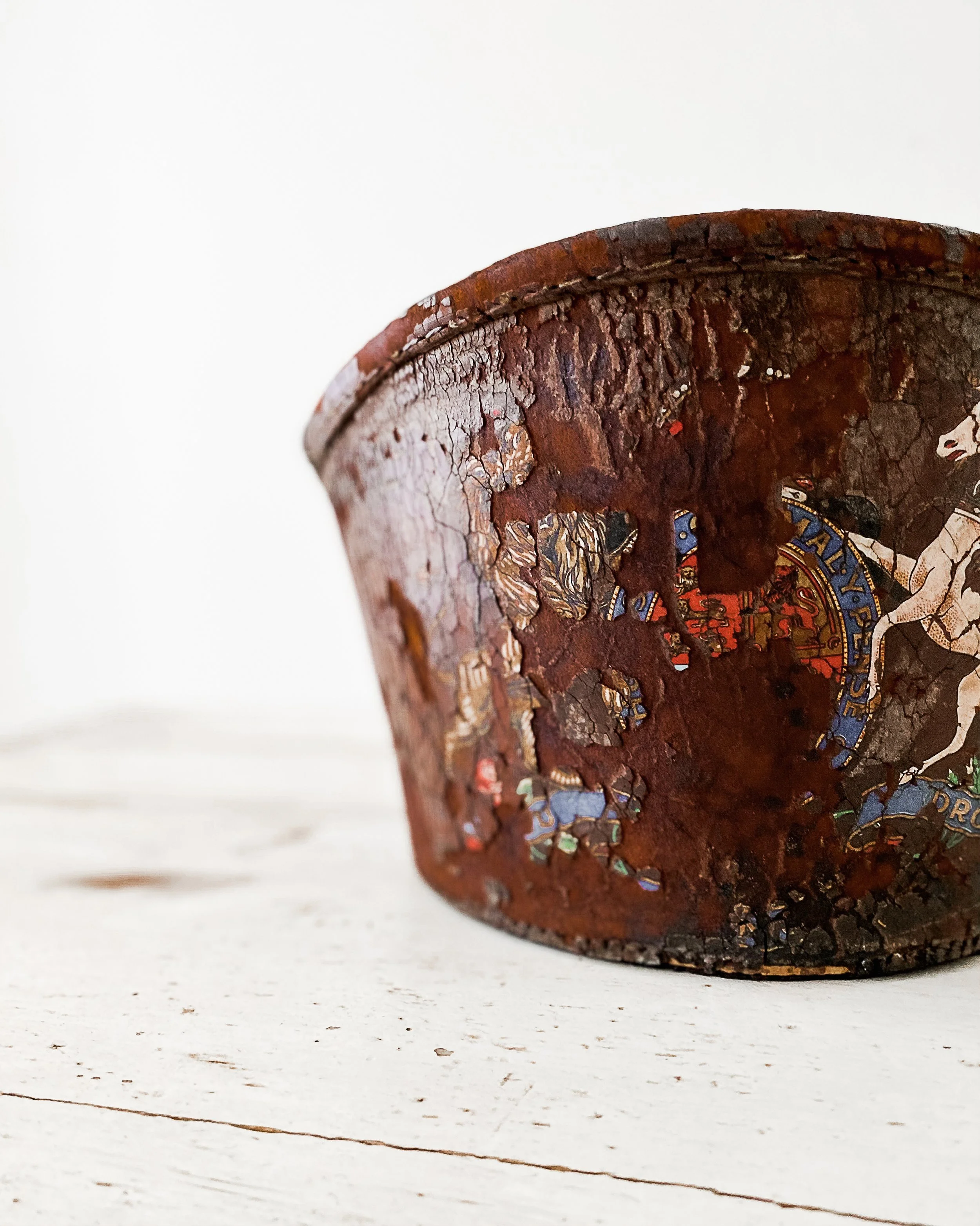 Antique Victorian Leather Hat Box — East End Salvage