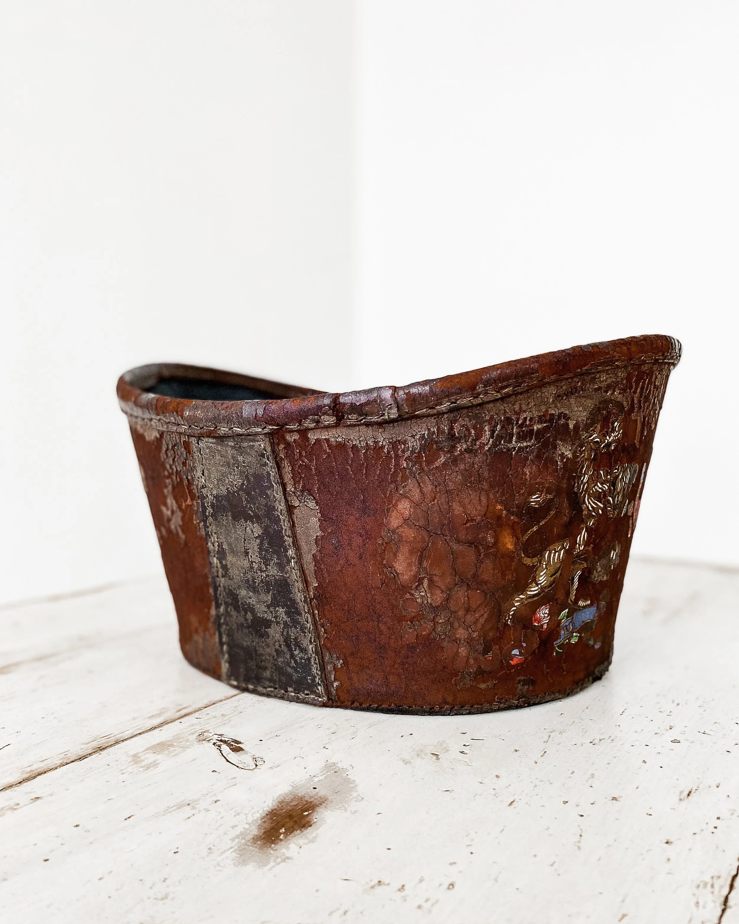 Antique Victorian Leather Hat Box — East End Salvage