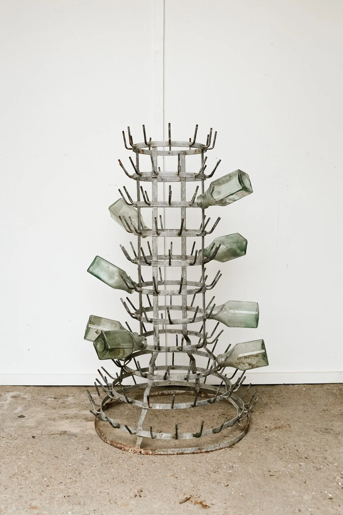 french zinc antique french bottle drying rack
