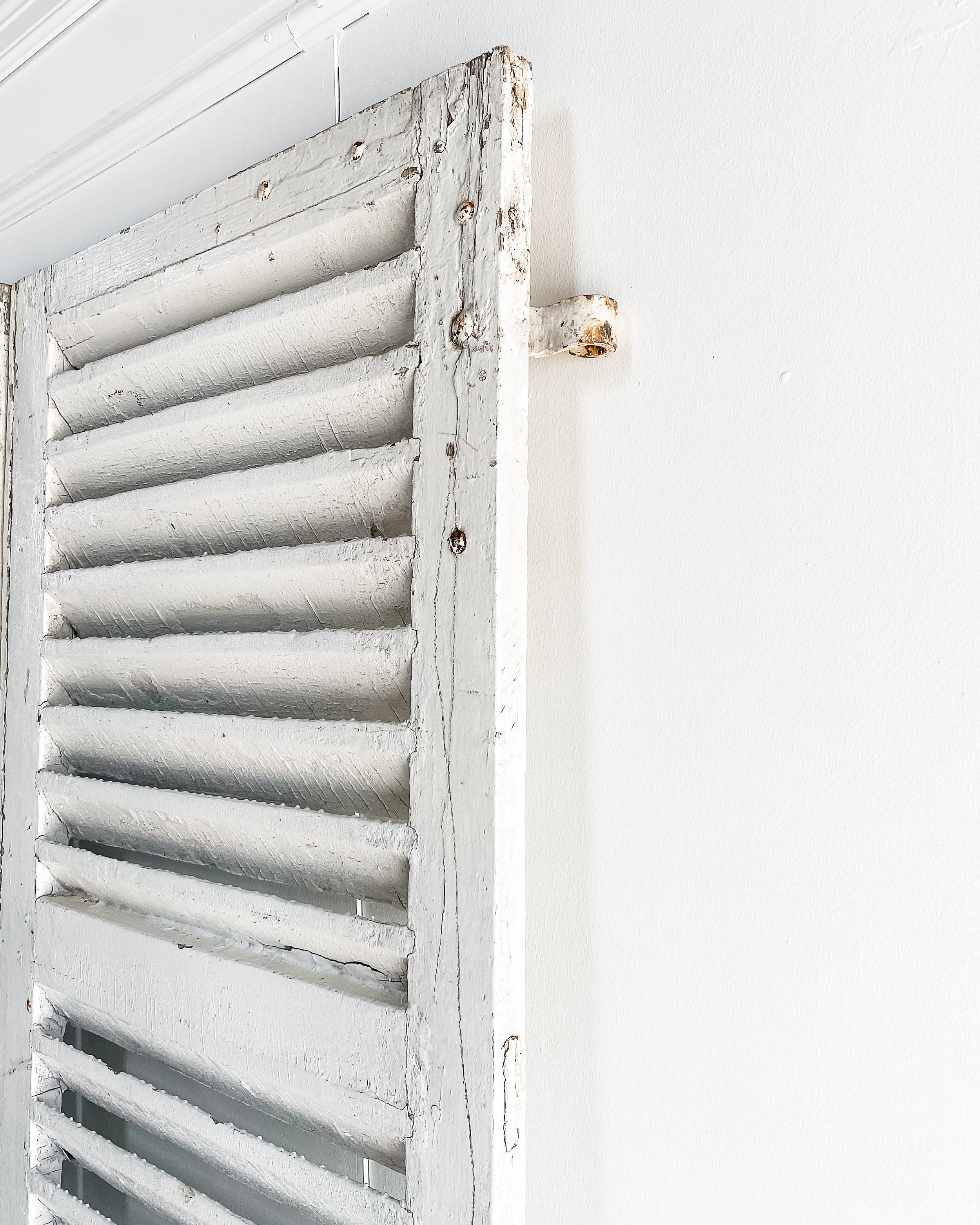 Reclaimed Weathered White French Shutters