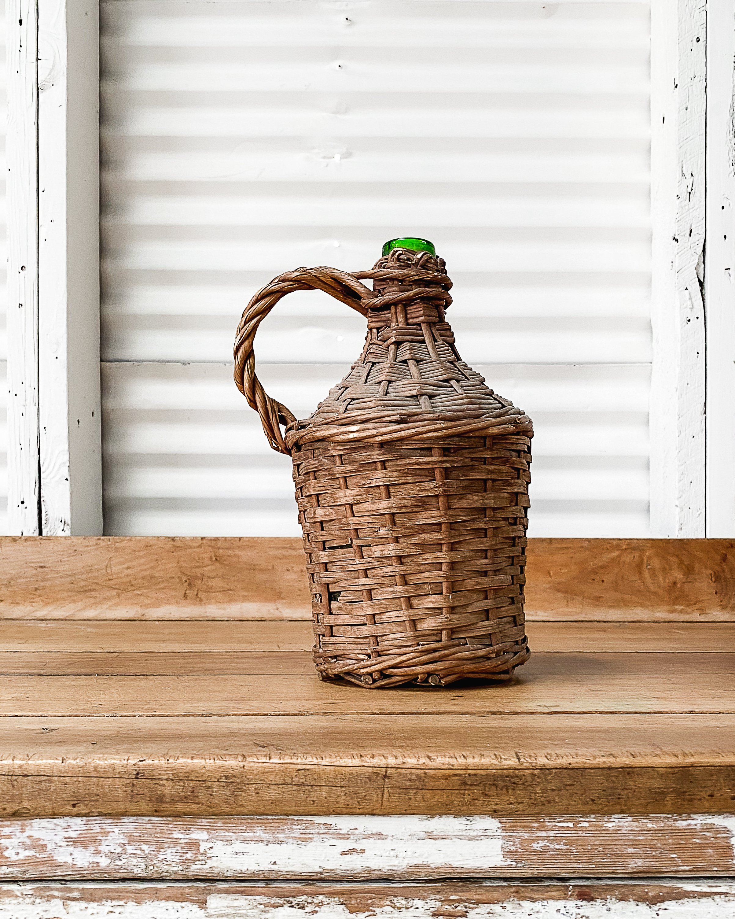 Antique Wicker Demijohn Bottle — East End Salvage