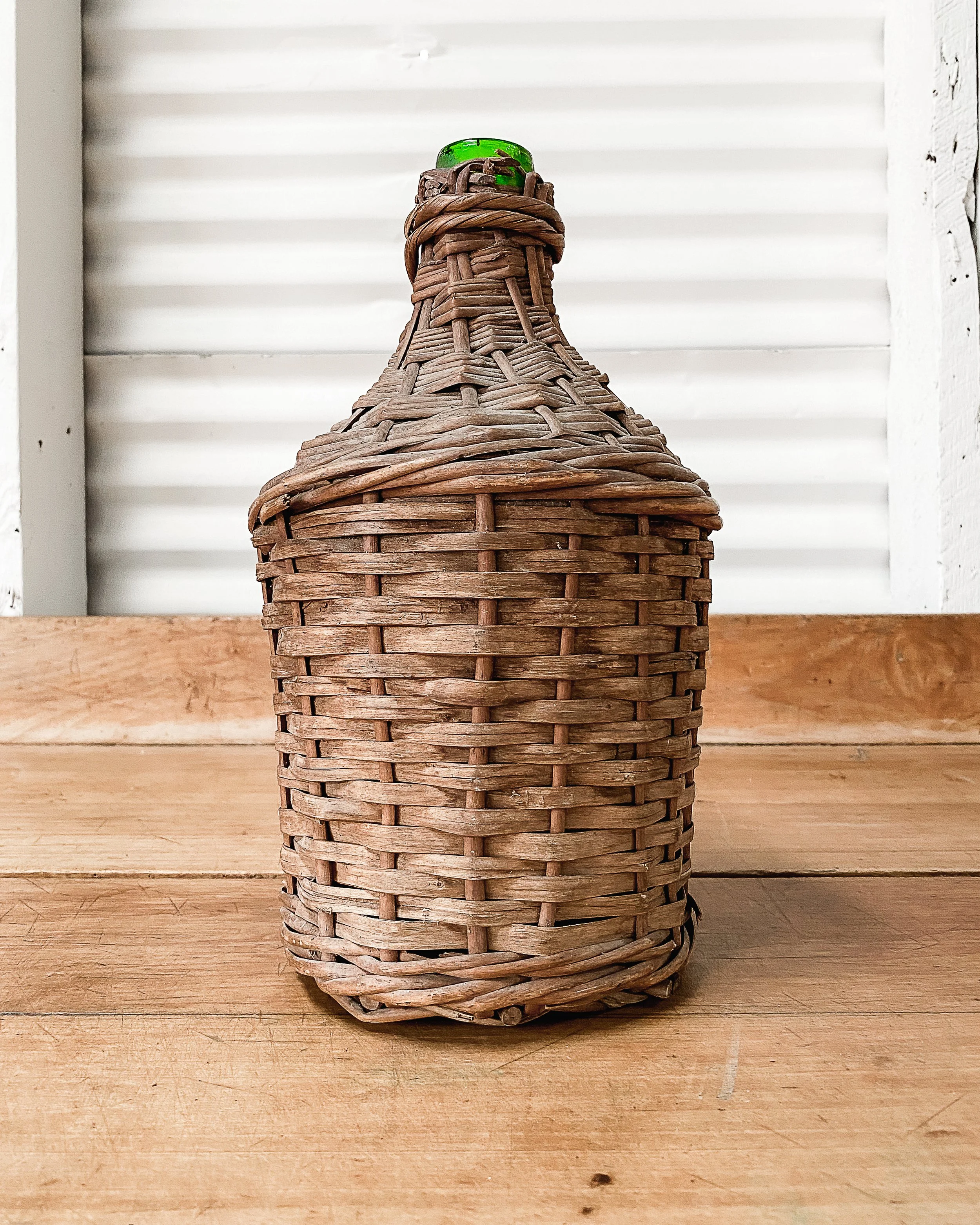 Antique Wicker Demijohn Bottle — East End Salvage