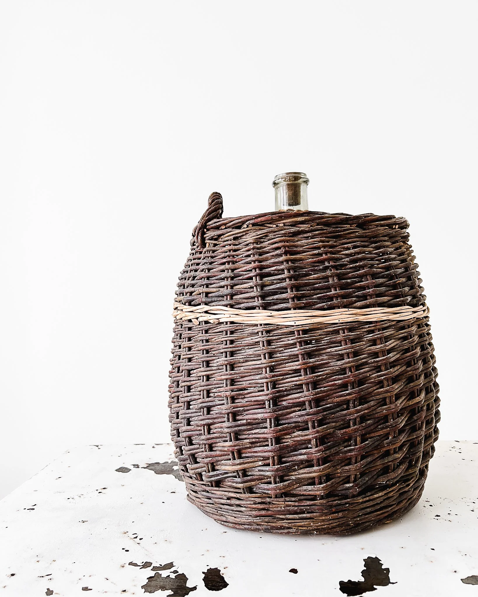 Large Vintage Wicker Demijohn Bottle — East End Salvage