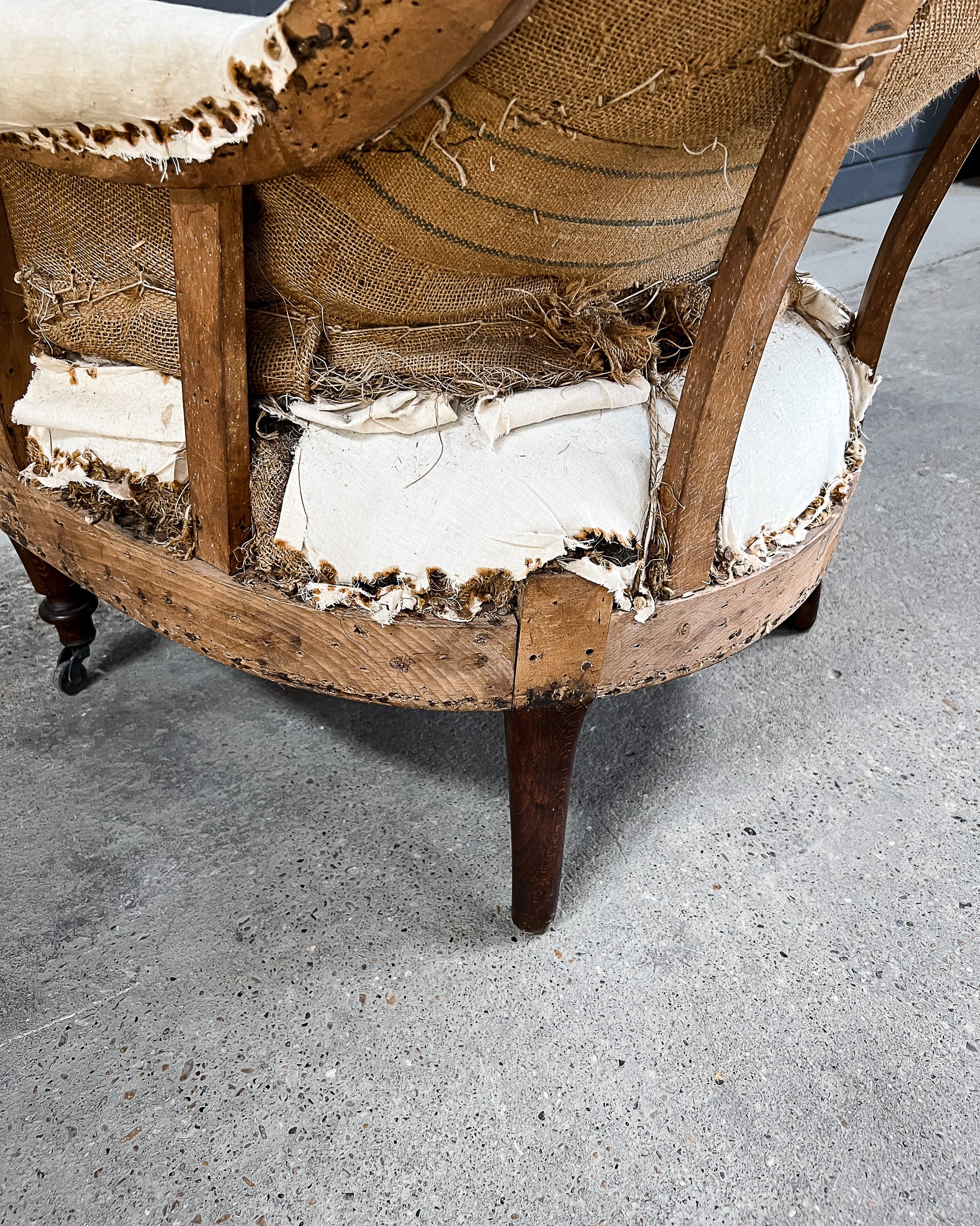 19th Century French Napoleon III Deconstructed Crapaud Armchair