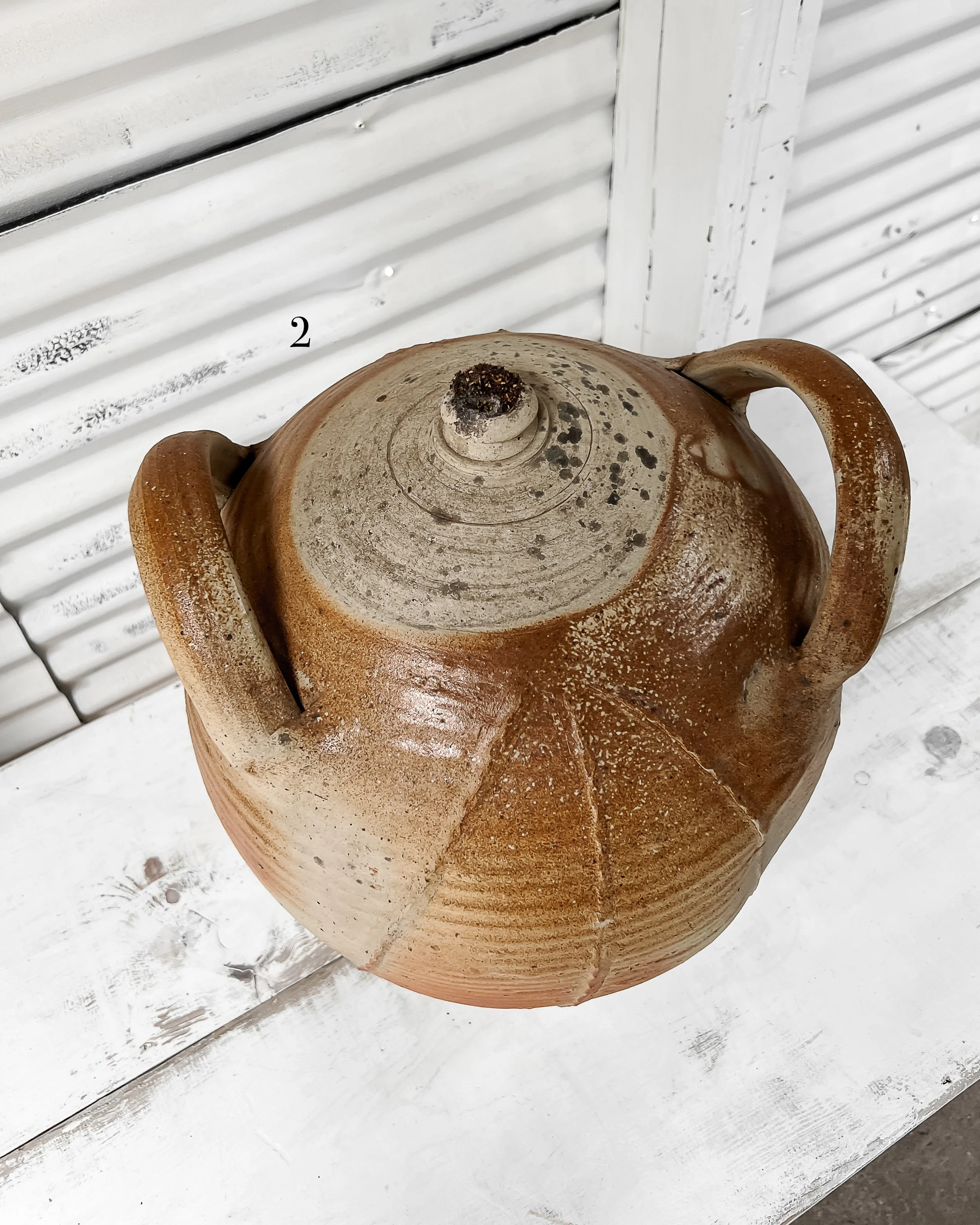 Extra Large French Olive Oil Jug, Double Handle — East End Salvage