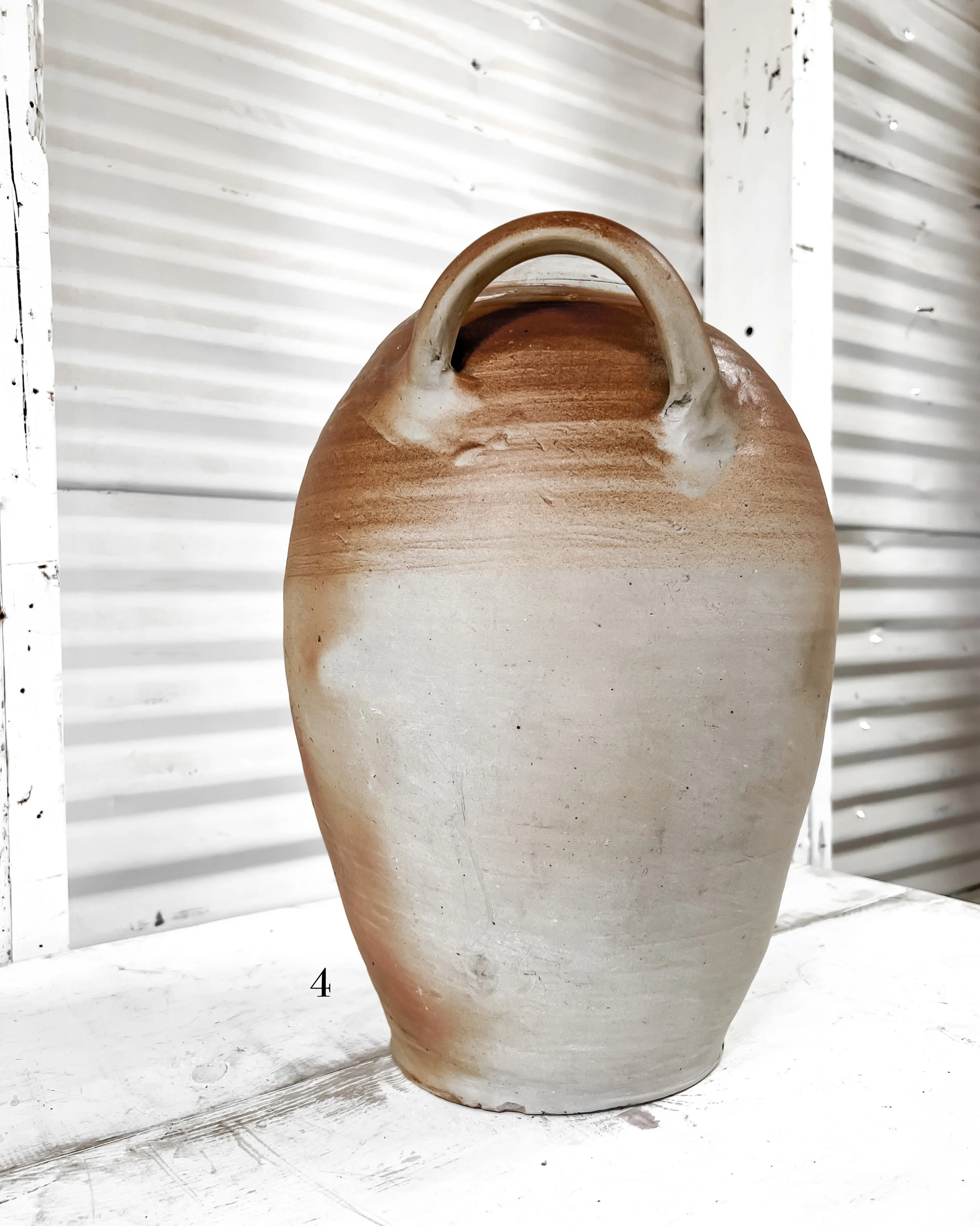 Extra Large French Olive Oil Jug, Double Handle — East End Salvage