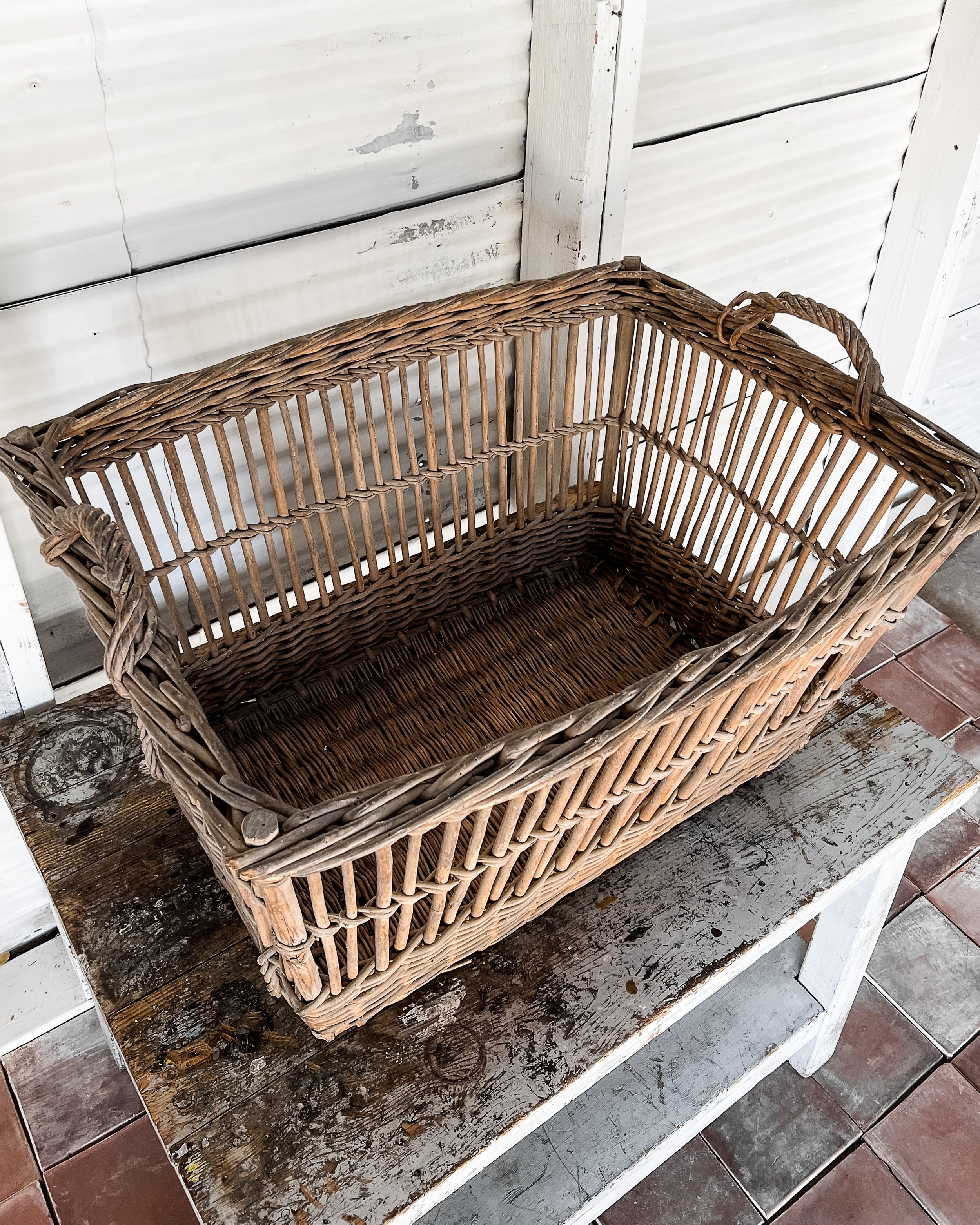 Antique French Market Basket — East End Salvage