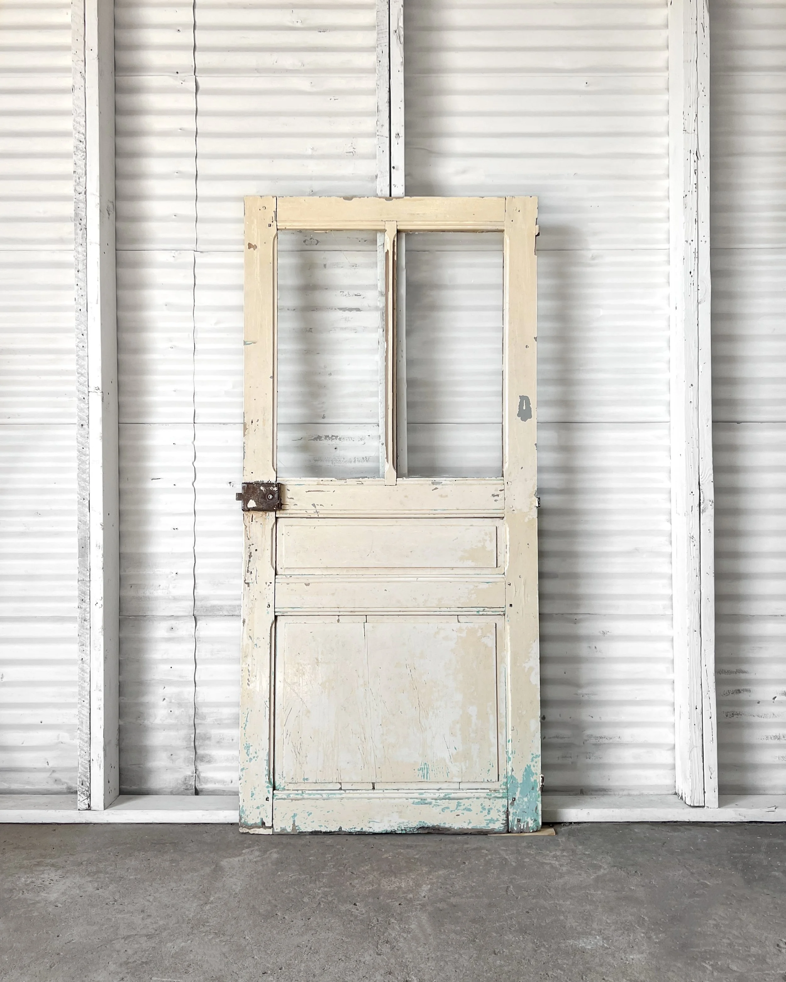 Reclaimed 19th Century 2 Lite Paneled French Door