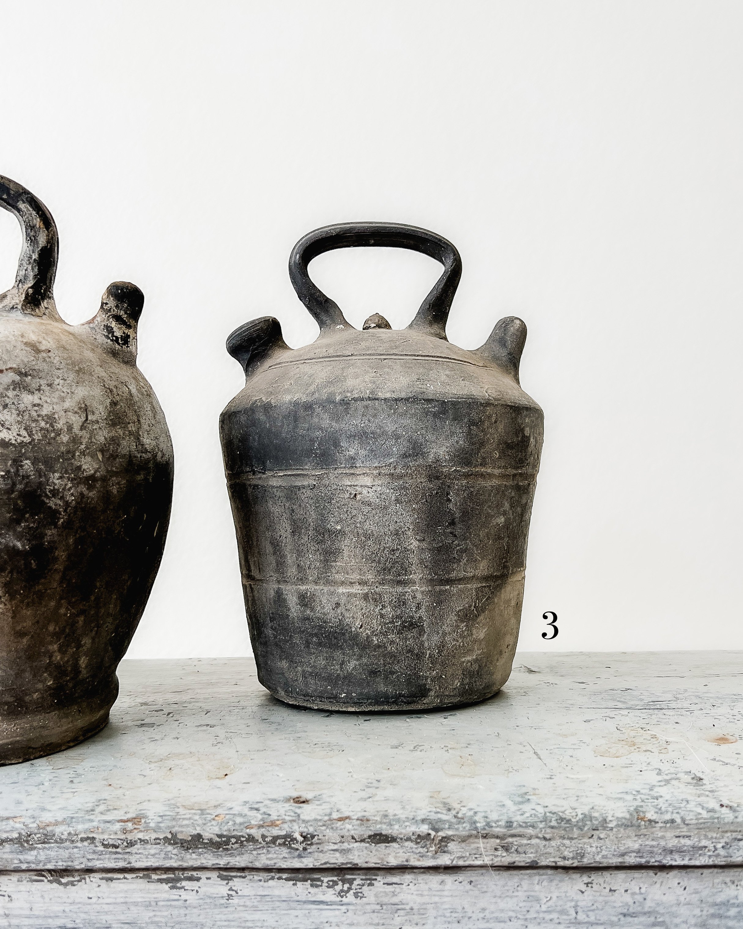 Antique Spanish Black Clay Water Jug — East End Salvage