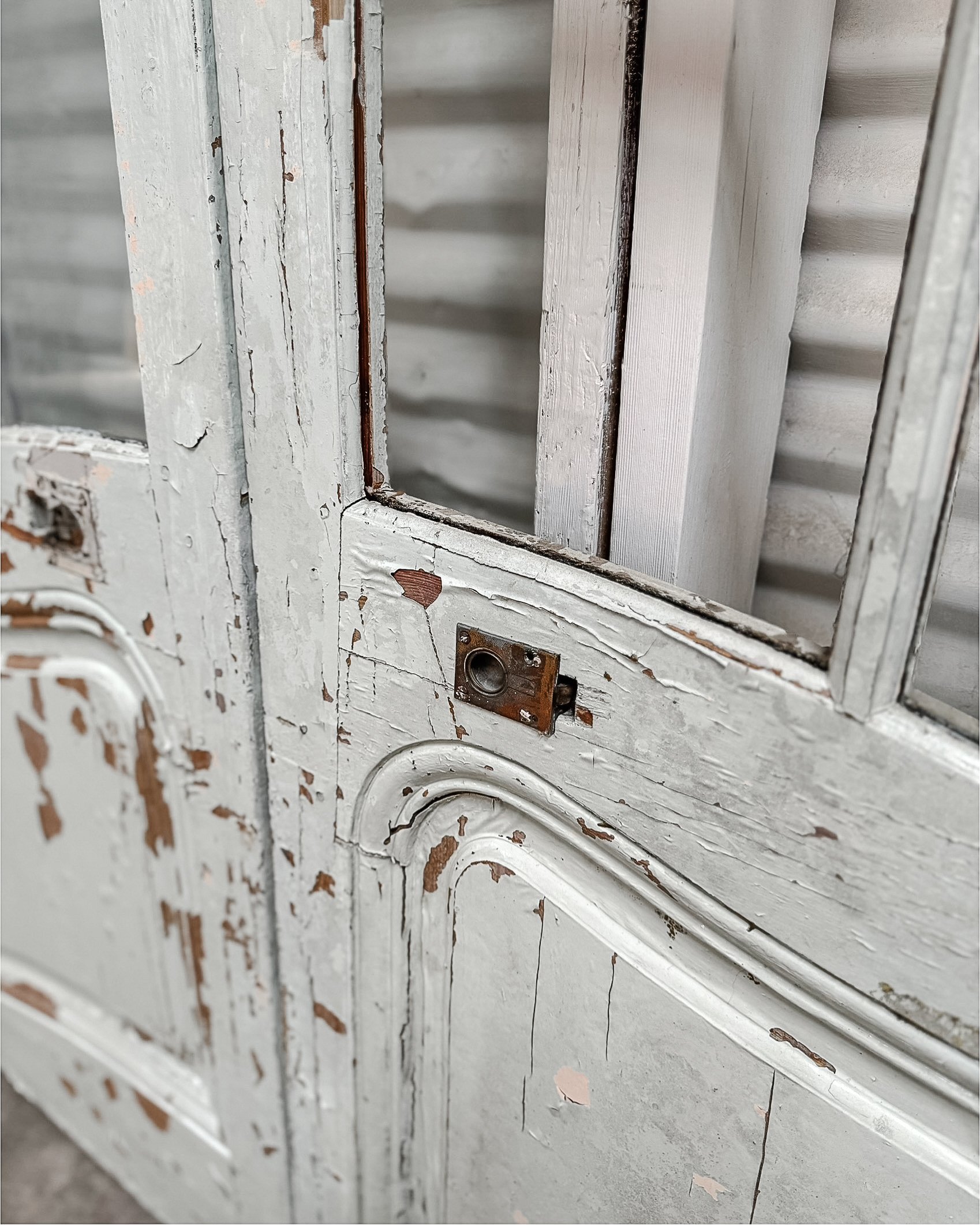 Salvaged Arched French Doors with Transom