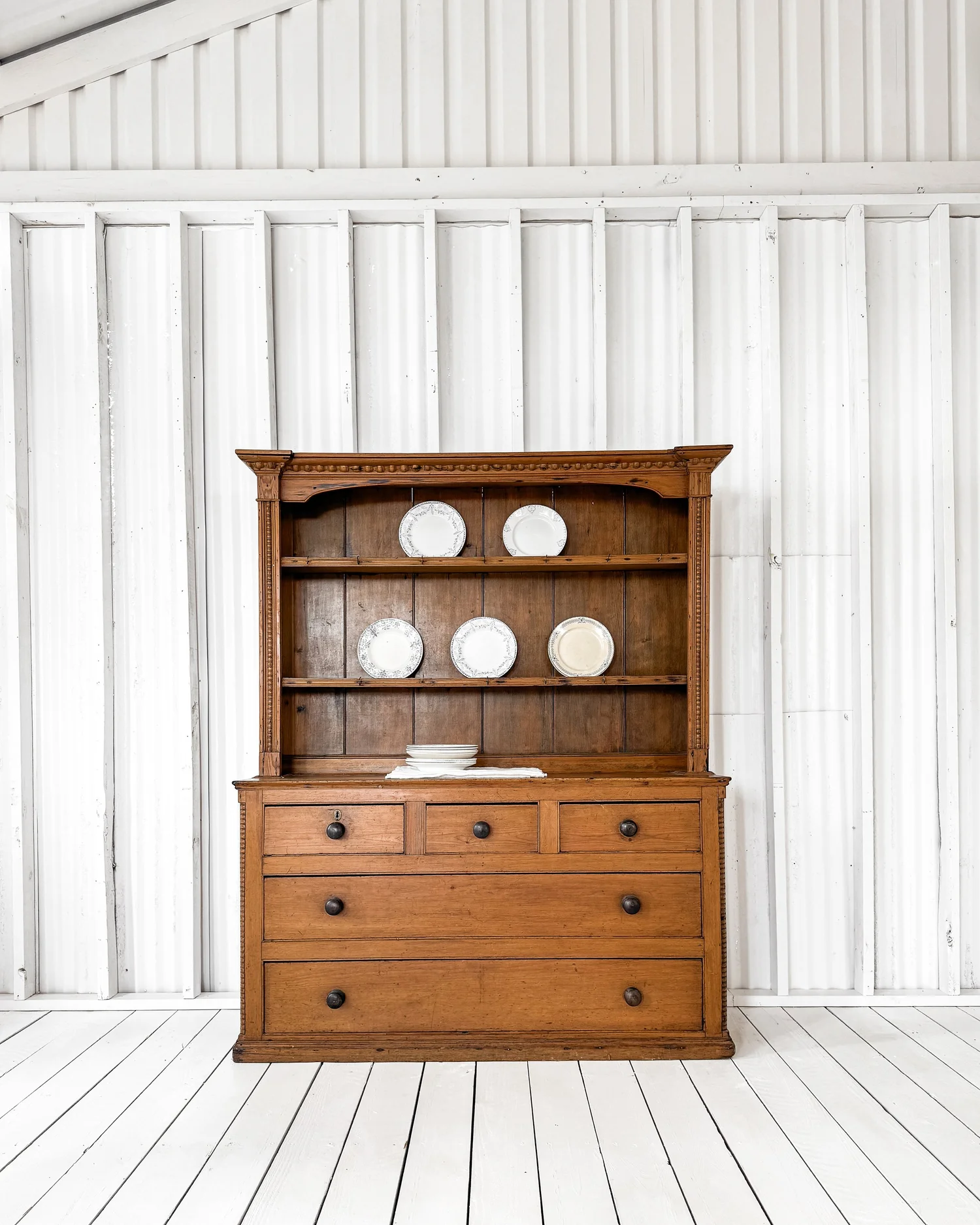 19th Century Pine Dresser with Plate Rack  East End Salvage