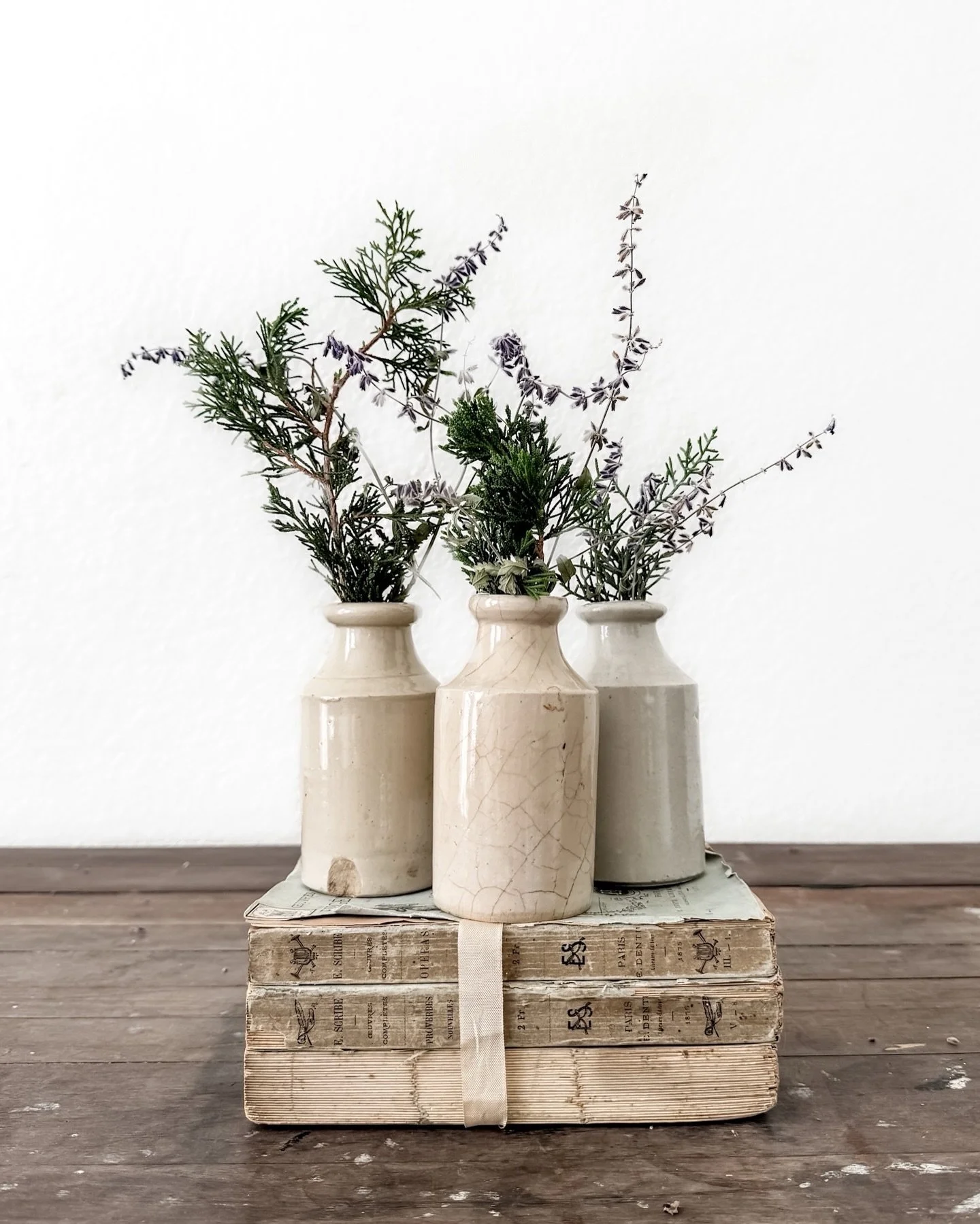 Handmade in the late 1800s&ndash;early 1900s, these English stoneware inkwells were unearthed from historic landfill sites. Each one shows its own creamy greige tone, subtle variations, and timeworn marks that speak to its age.

Inkwells measure appr