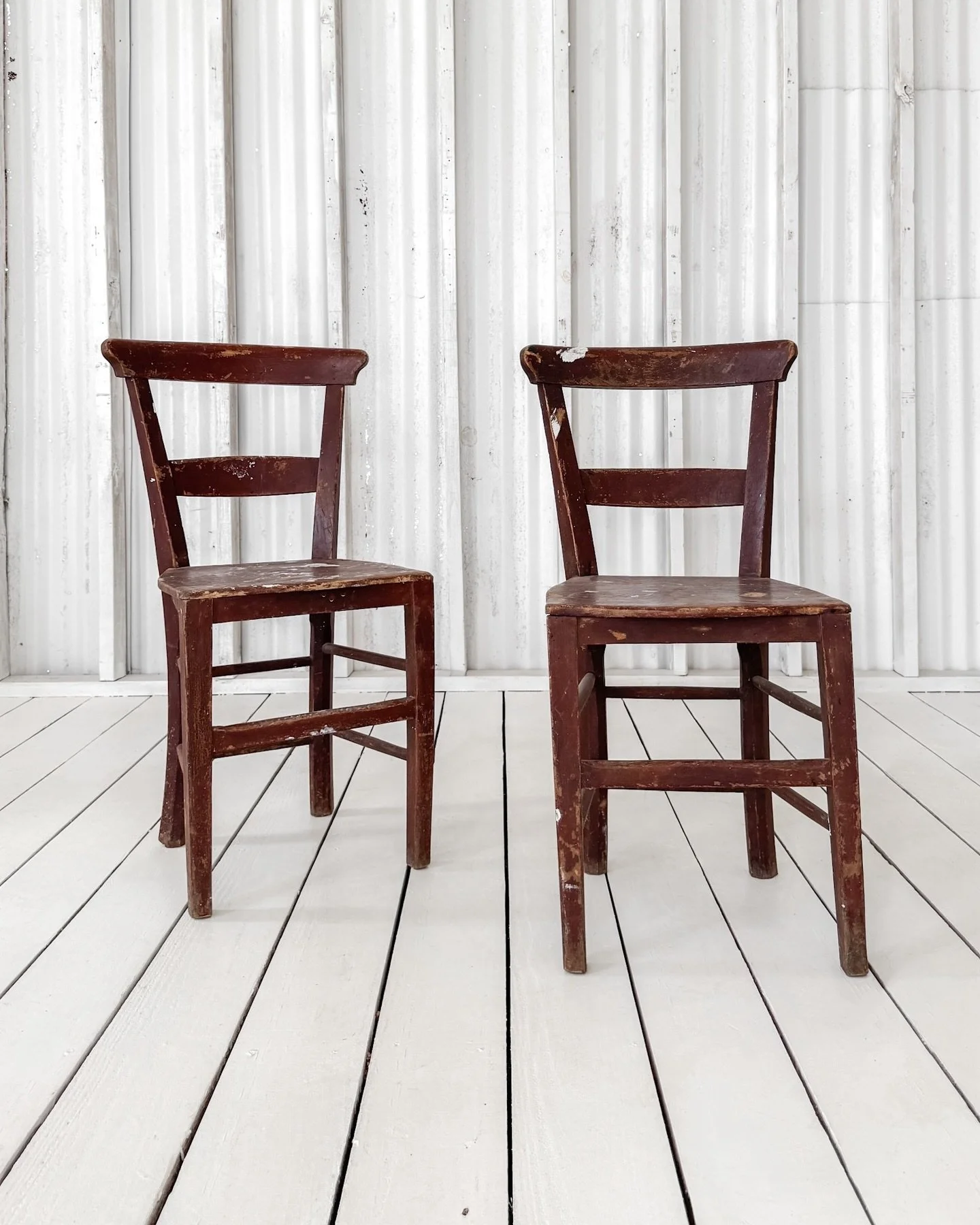 [Available] These early 1900s French arts-academy chairs bear the marks of creativity, with every paint splatter telling a story of the artists who sat here before.

Pretty enough to style. Tough enough to use. Full of stories either way.

2 Chairs a