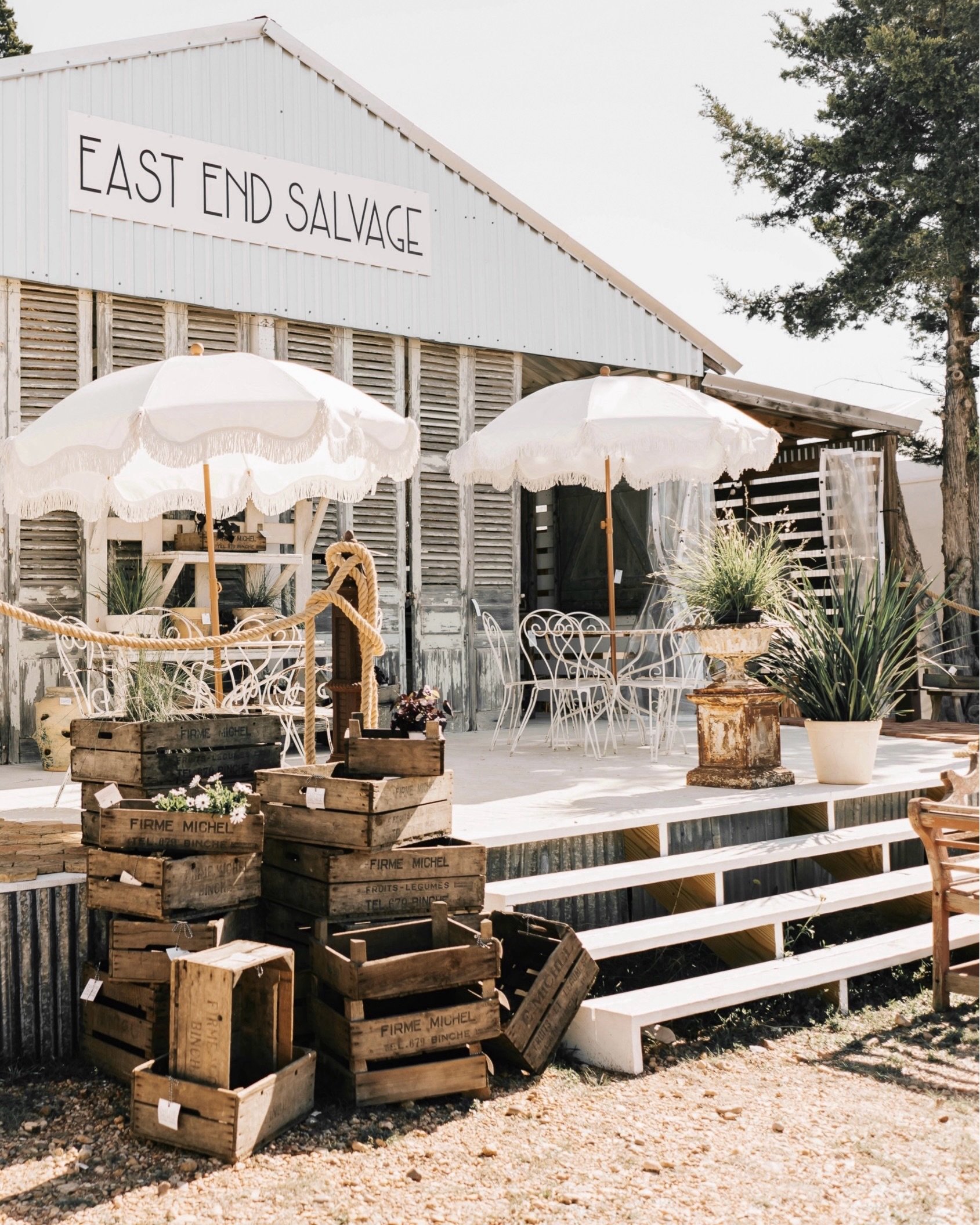 A little daydreaming about cooler days at the little white barn&hellip; 🤎

In just over six weeks, we&rsquo;ll be back in our happy place prepping for the Fall Round Top show&mdash;and we&rsquo;re already counting down.

The front deck has had a lit