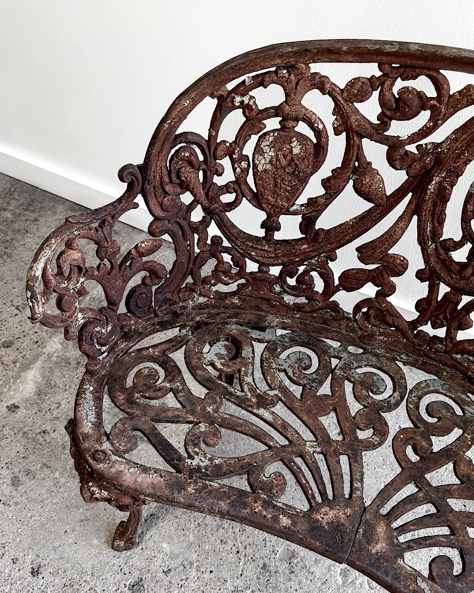 19th Century French Cast Iron Garden Settee
