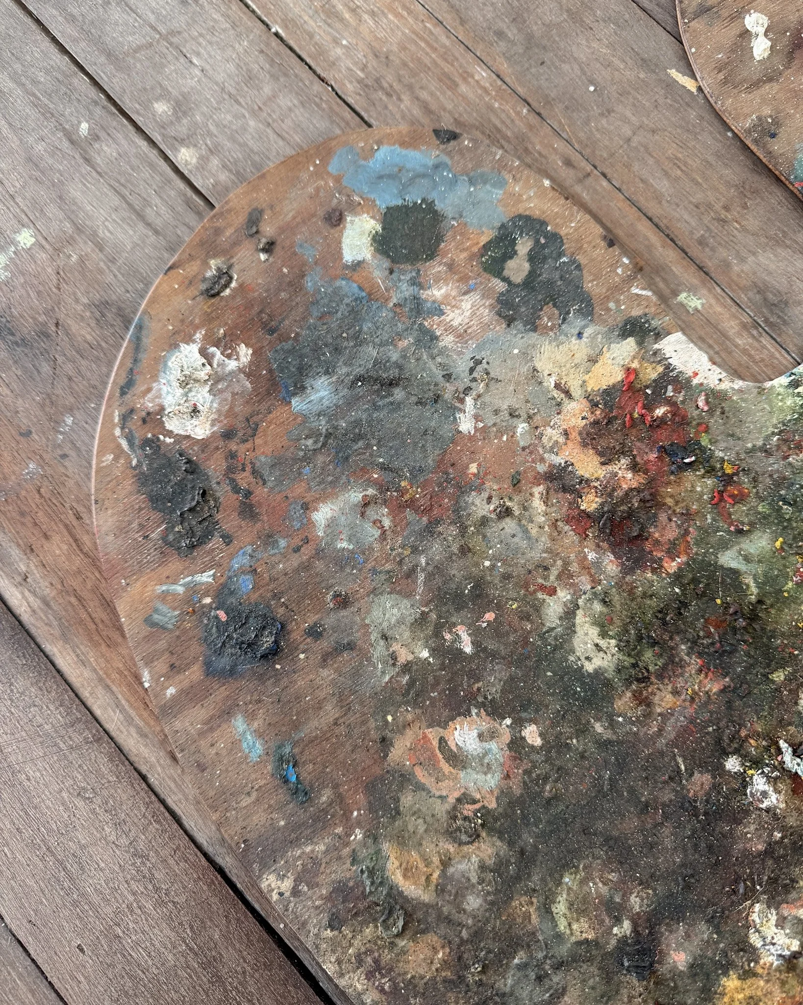 19th Century Wooden French Artist's Palette