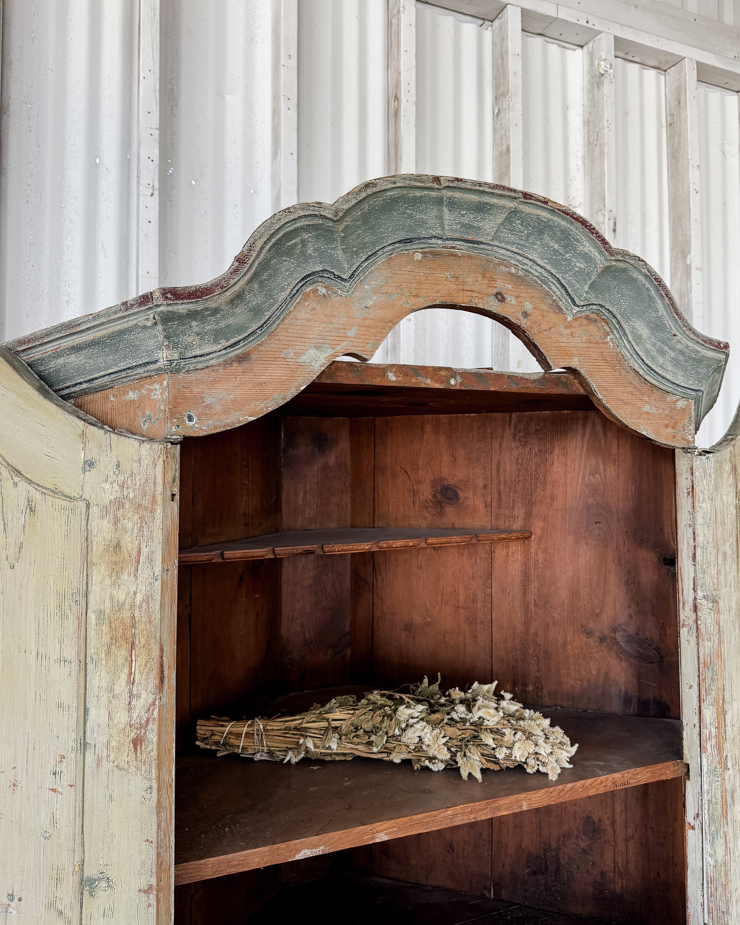 Late Baroque Swedish Corner Cupboard