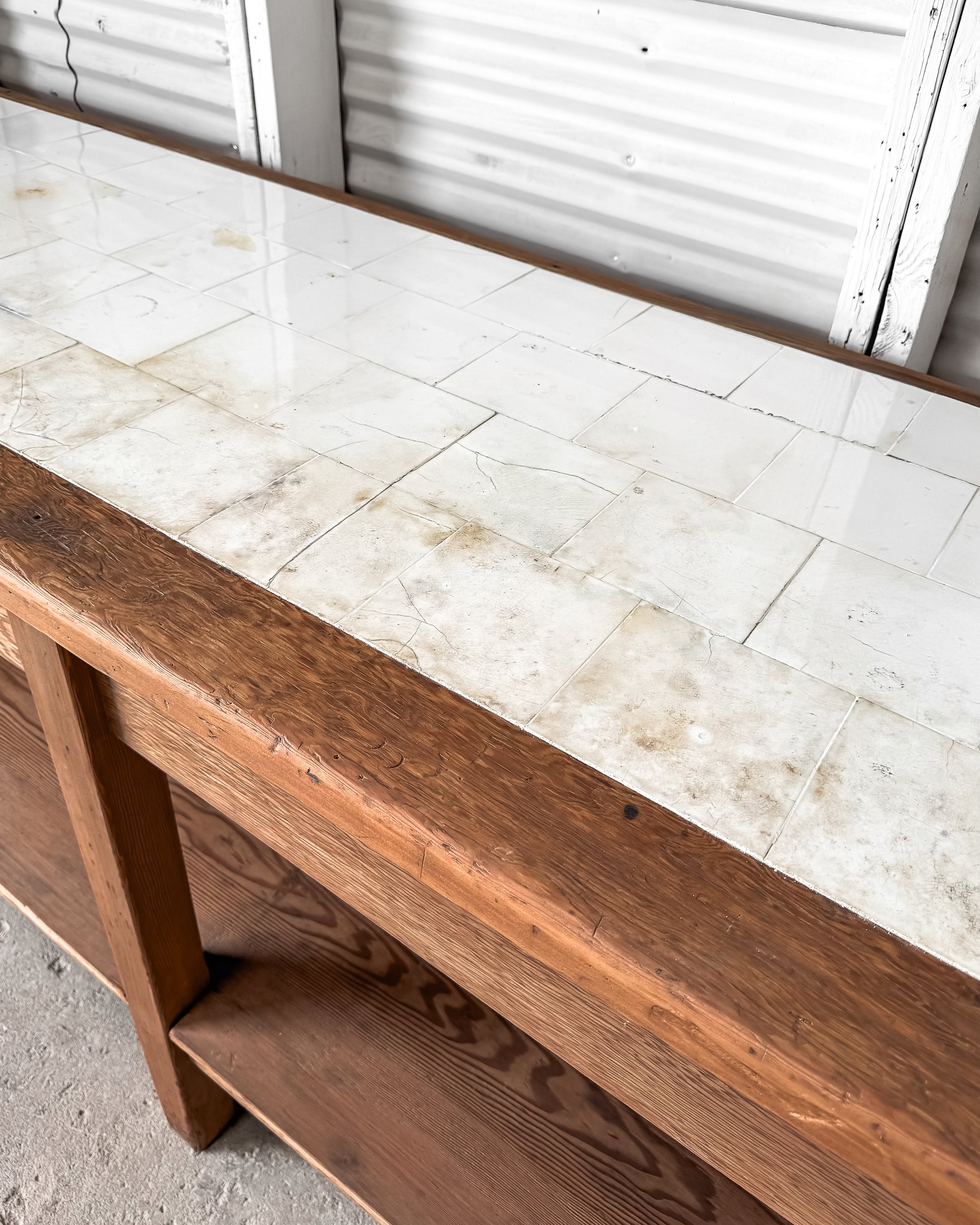 19th Century Villeroy & Boch Tiled Belgian Laboratory Table