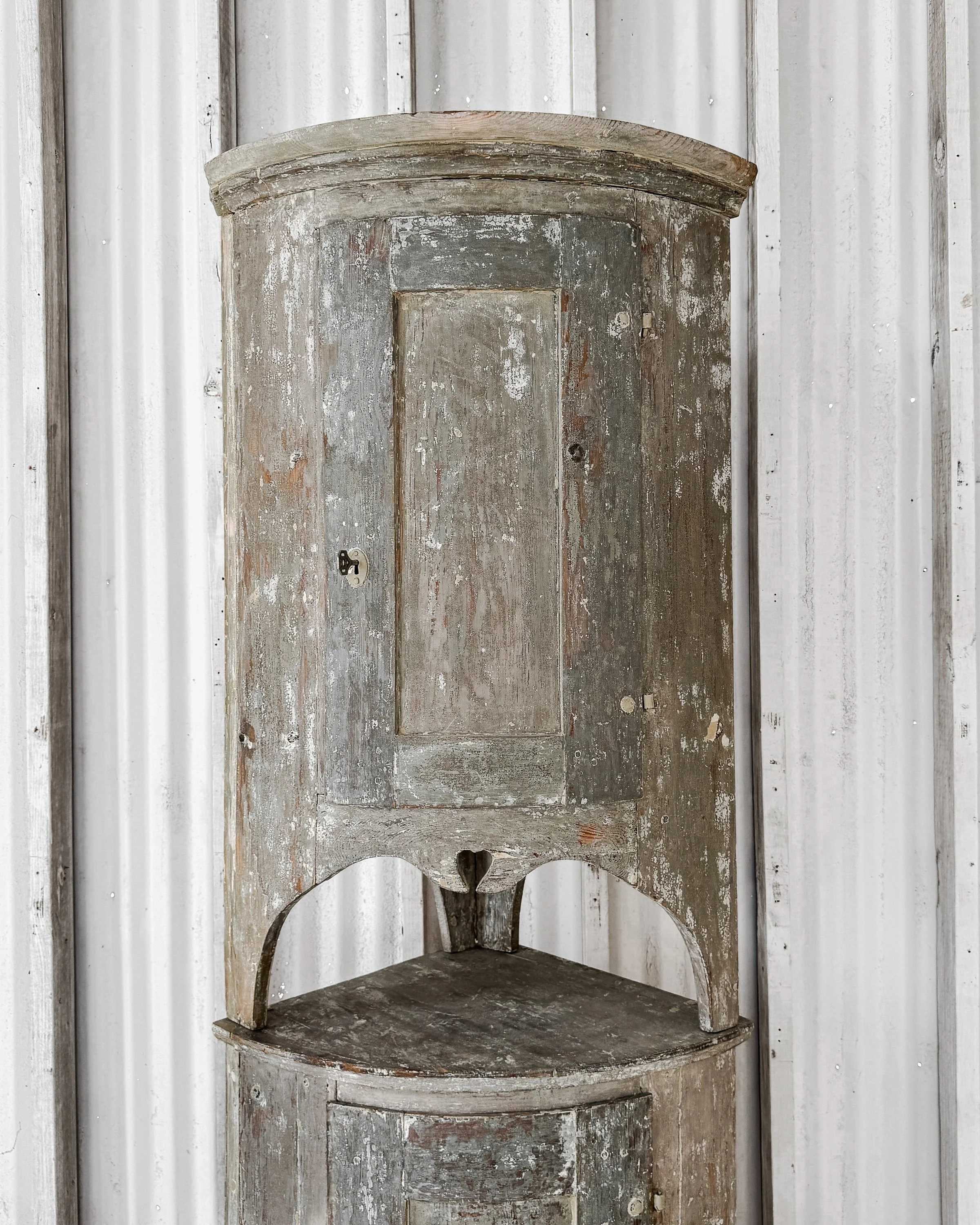 Late 18th Century Narrow Swedish Corner Cupboard