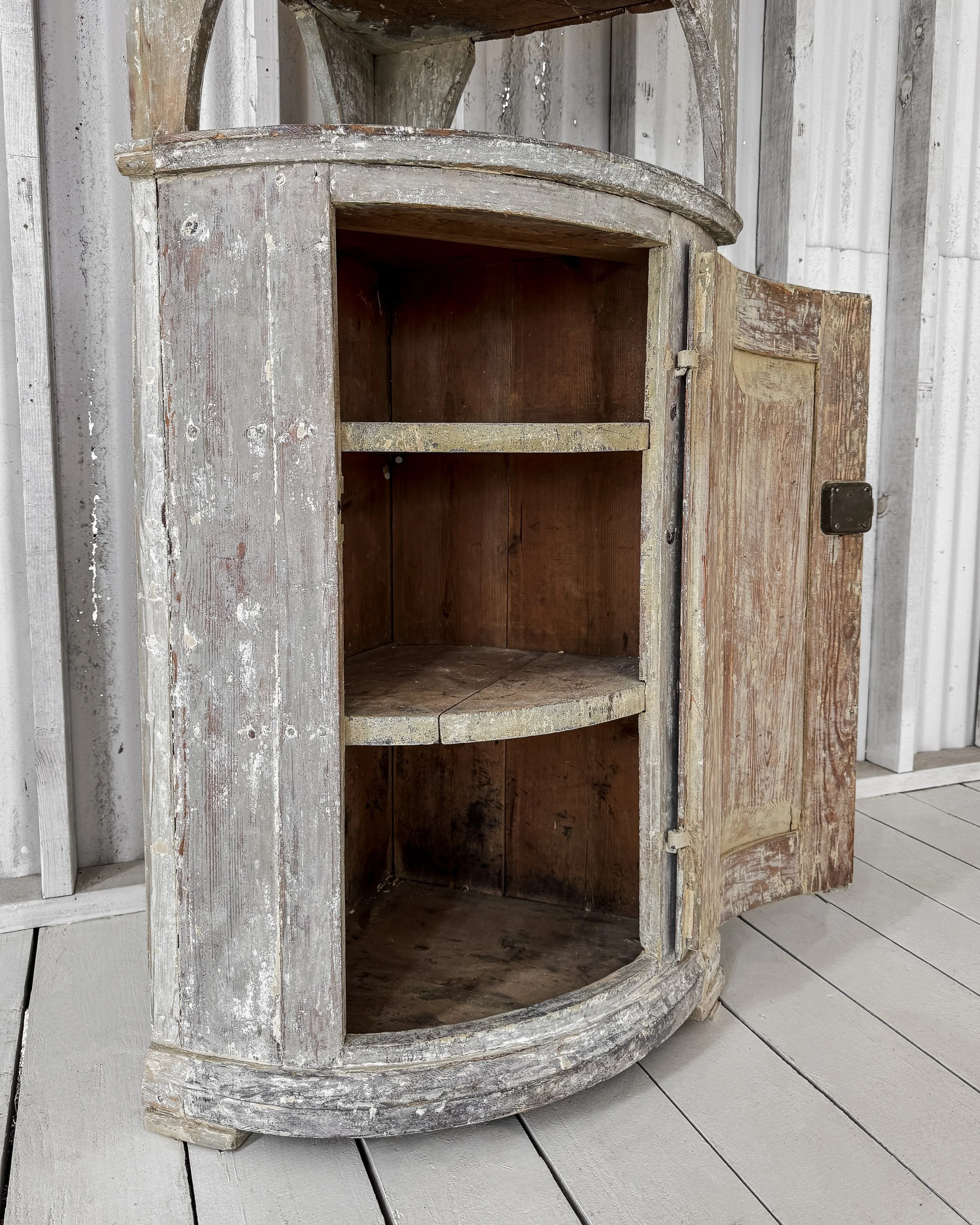 Late 18th Century Narrow Swedish Corner Cupboard