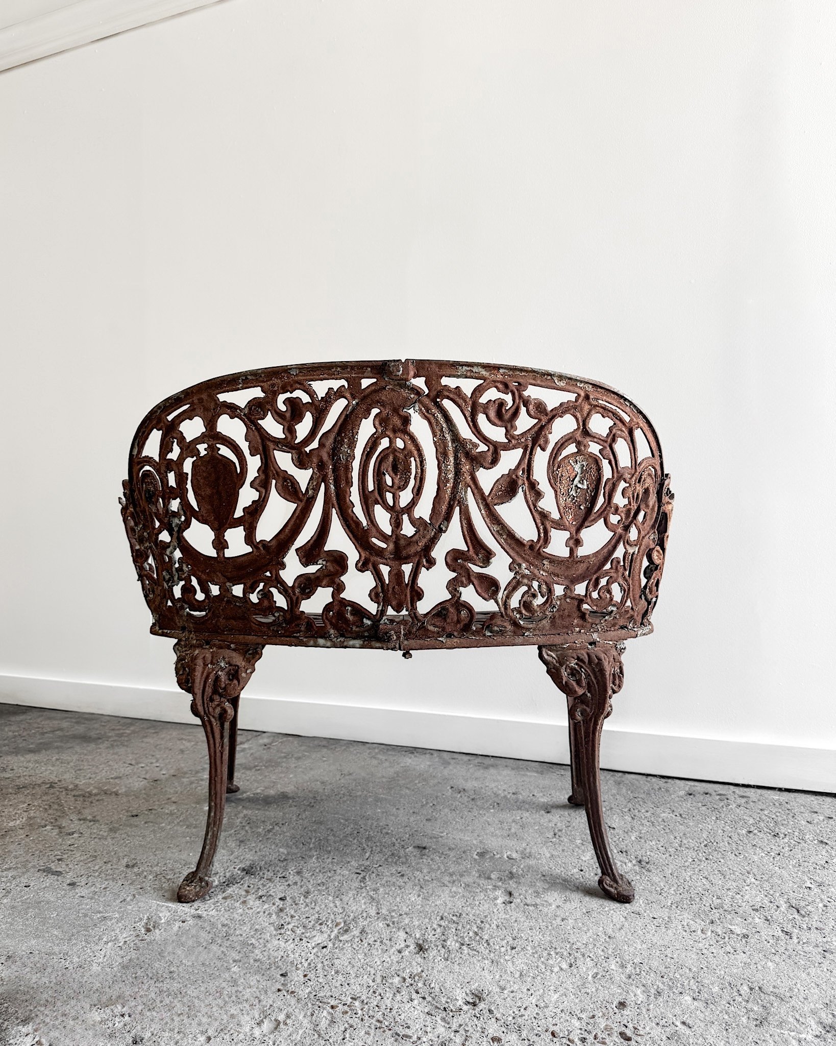 19th Century French Cast Iron Garden Settee