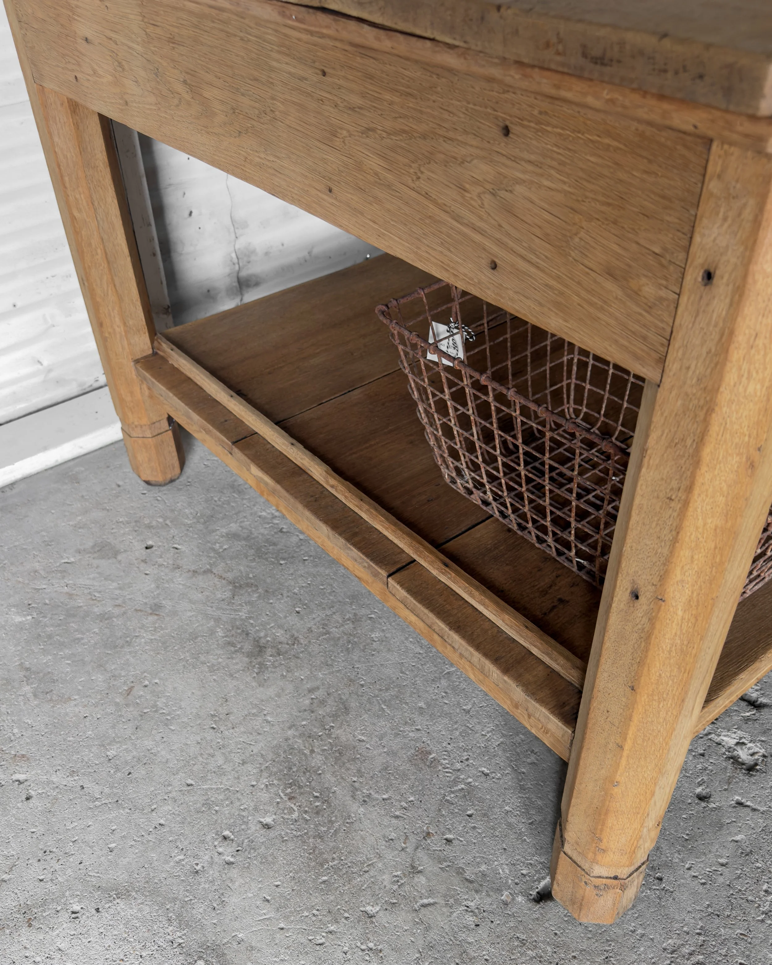 Antique English Oak Work Table | Kitchen Island