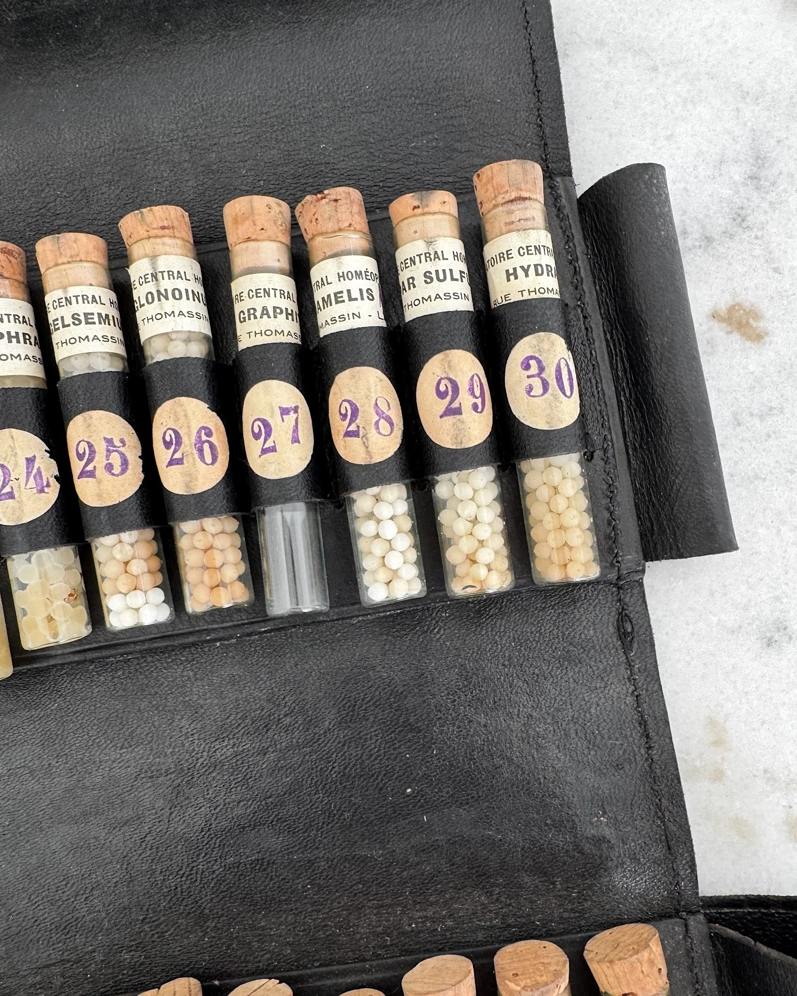 Antique French Homeopathic Leather Travel Case