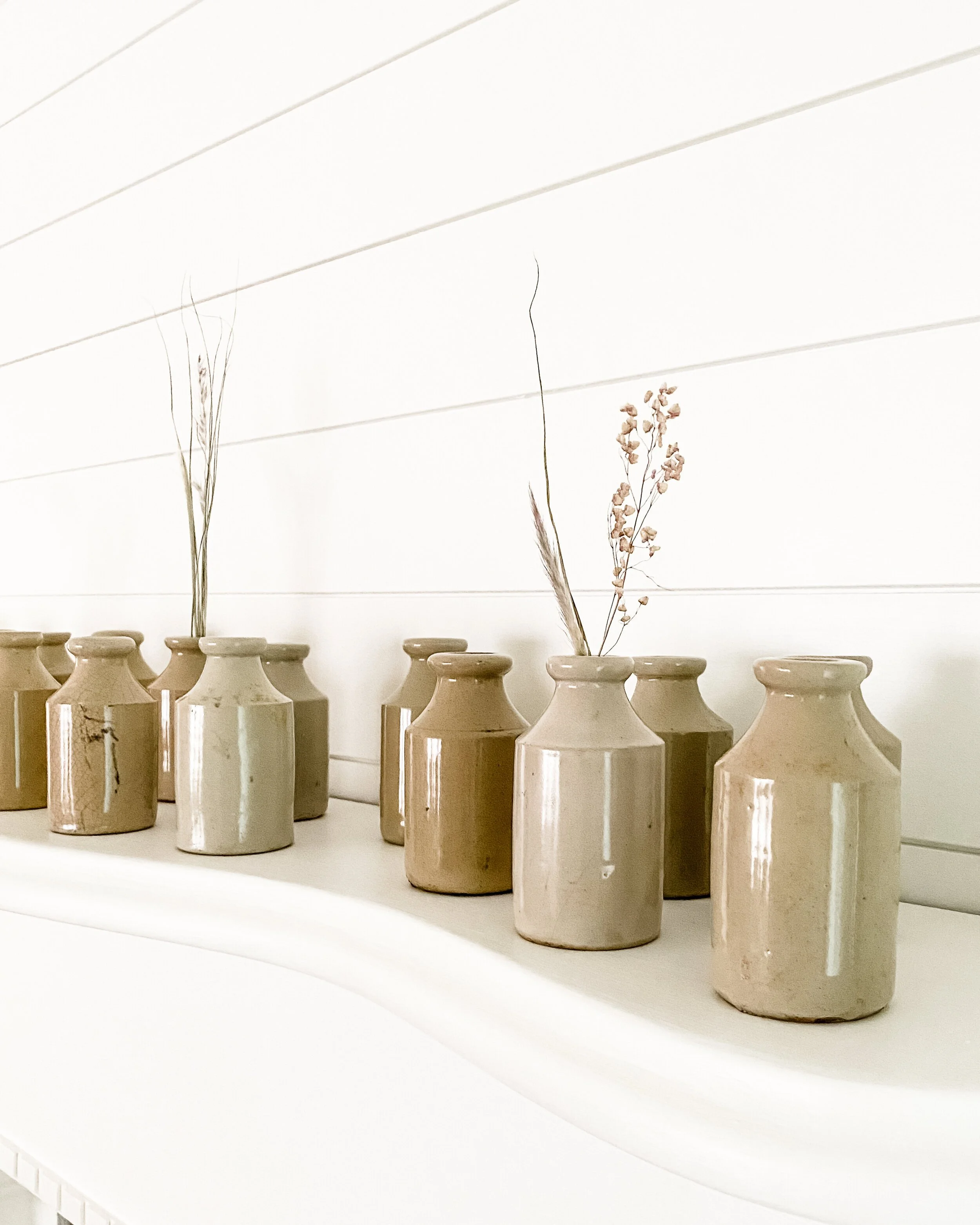 Small Victorian Stoneware Inkwell Bottles