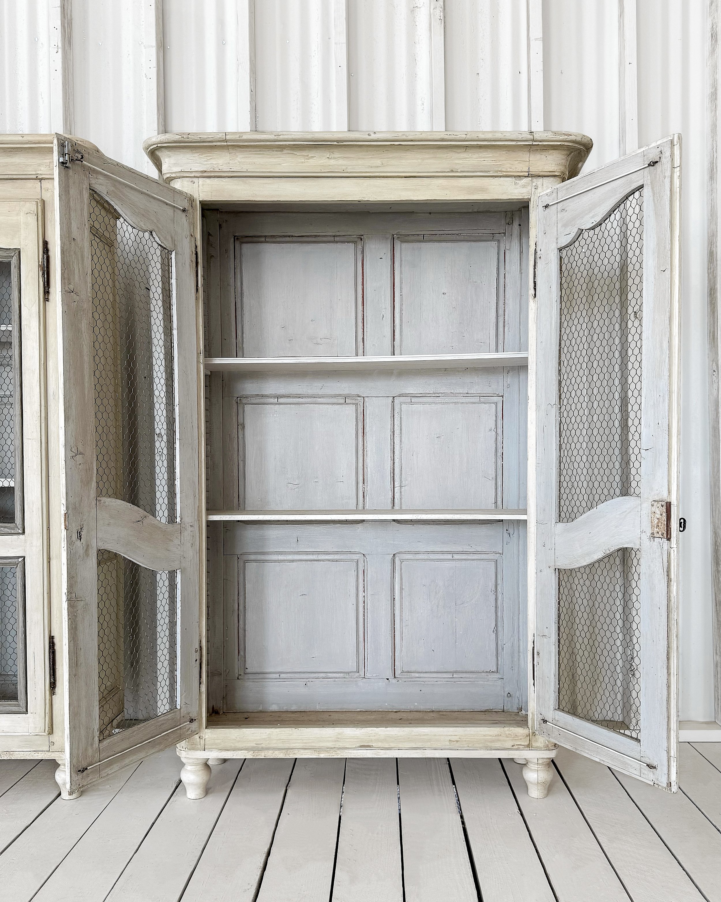 19th Century French Petite Bookcase with Wire Mesh Doors