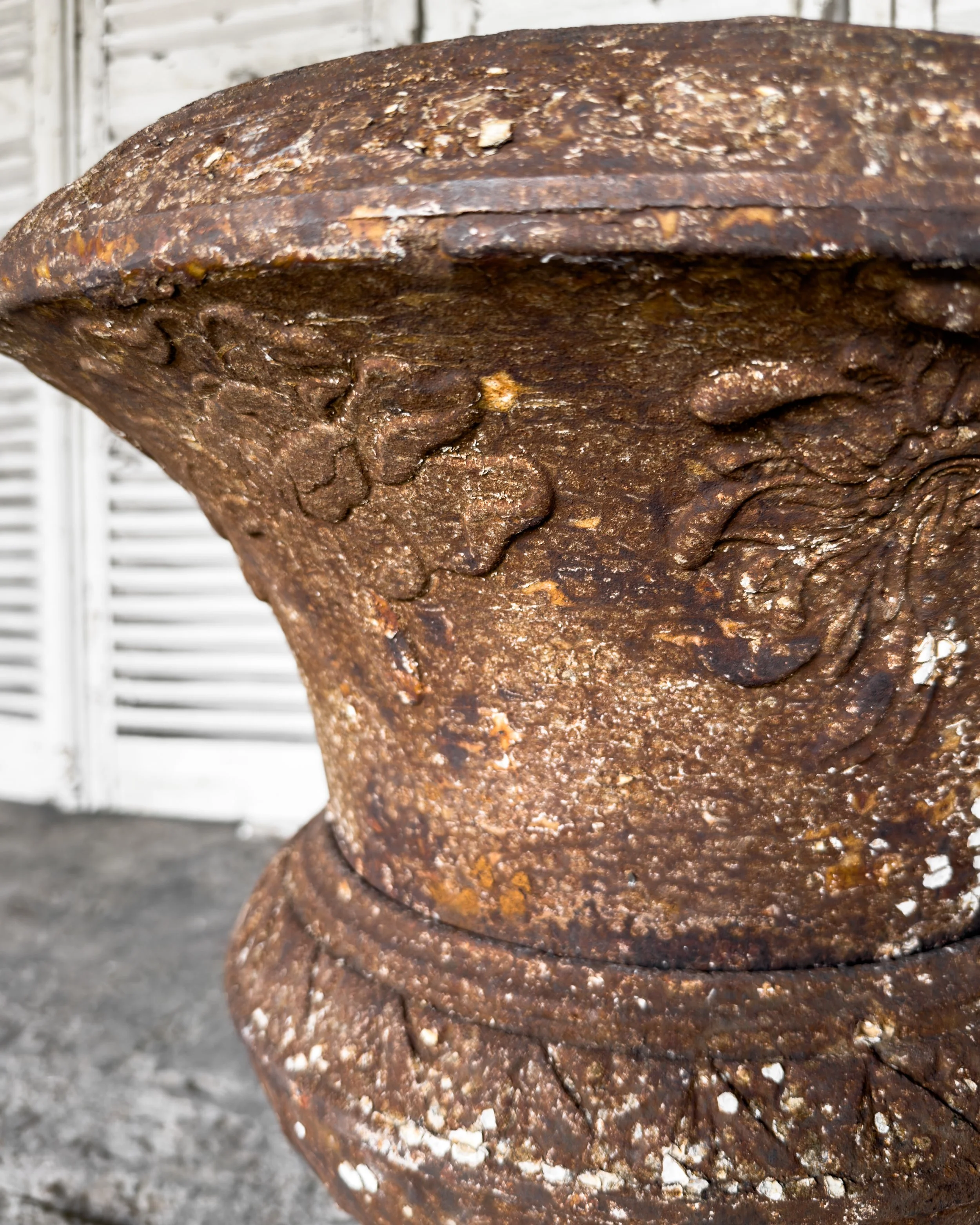 Antique Victorian Cast Iron Garden Urn