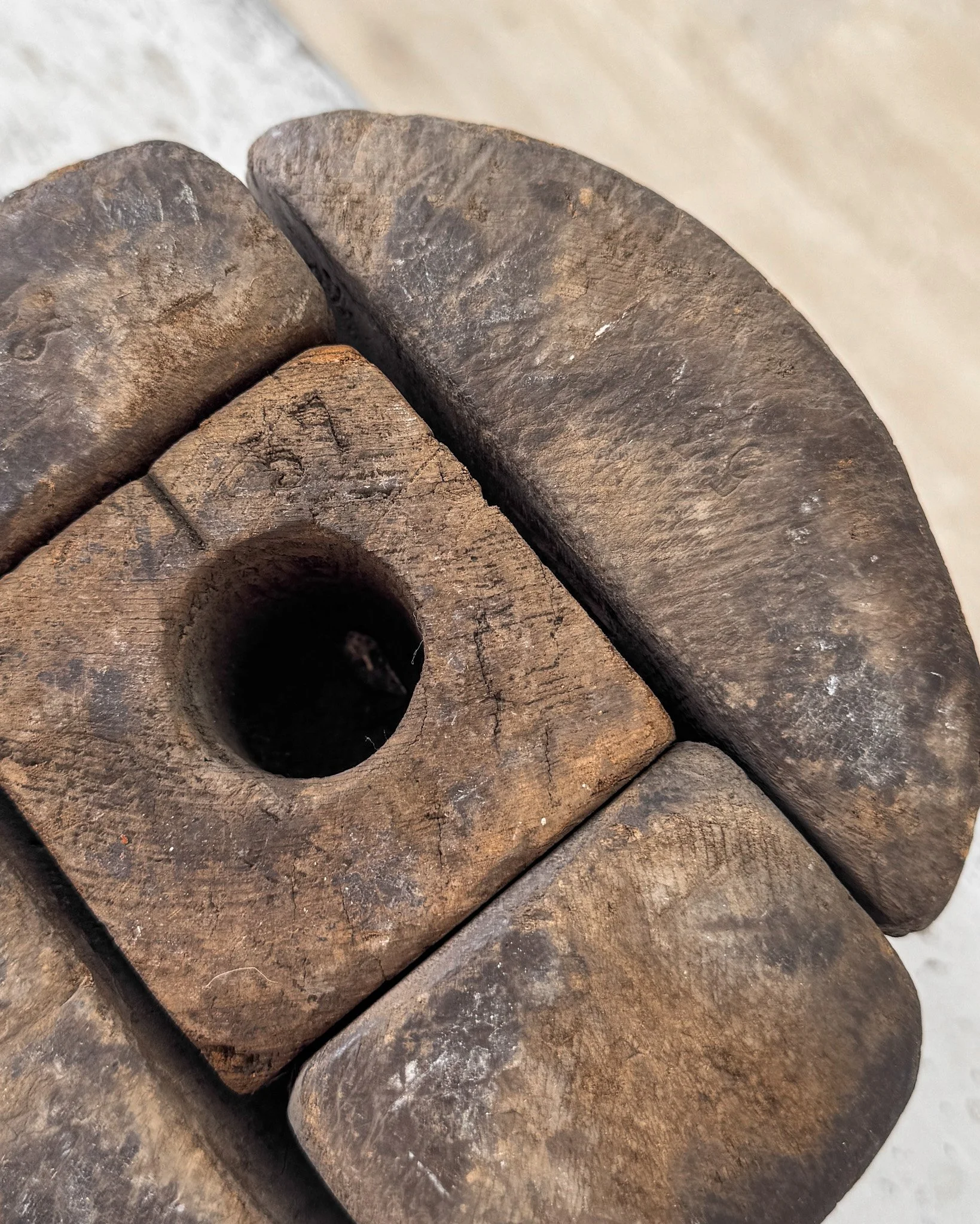 Antique Wooden Puzzle Hat Blocks