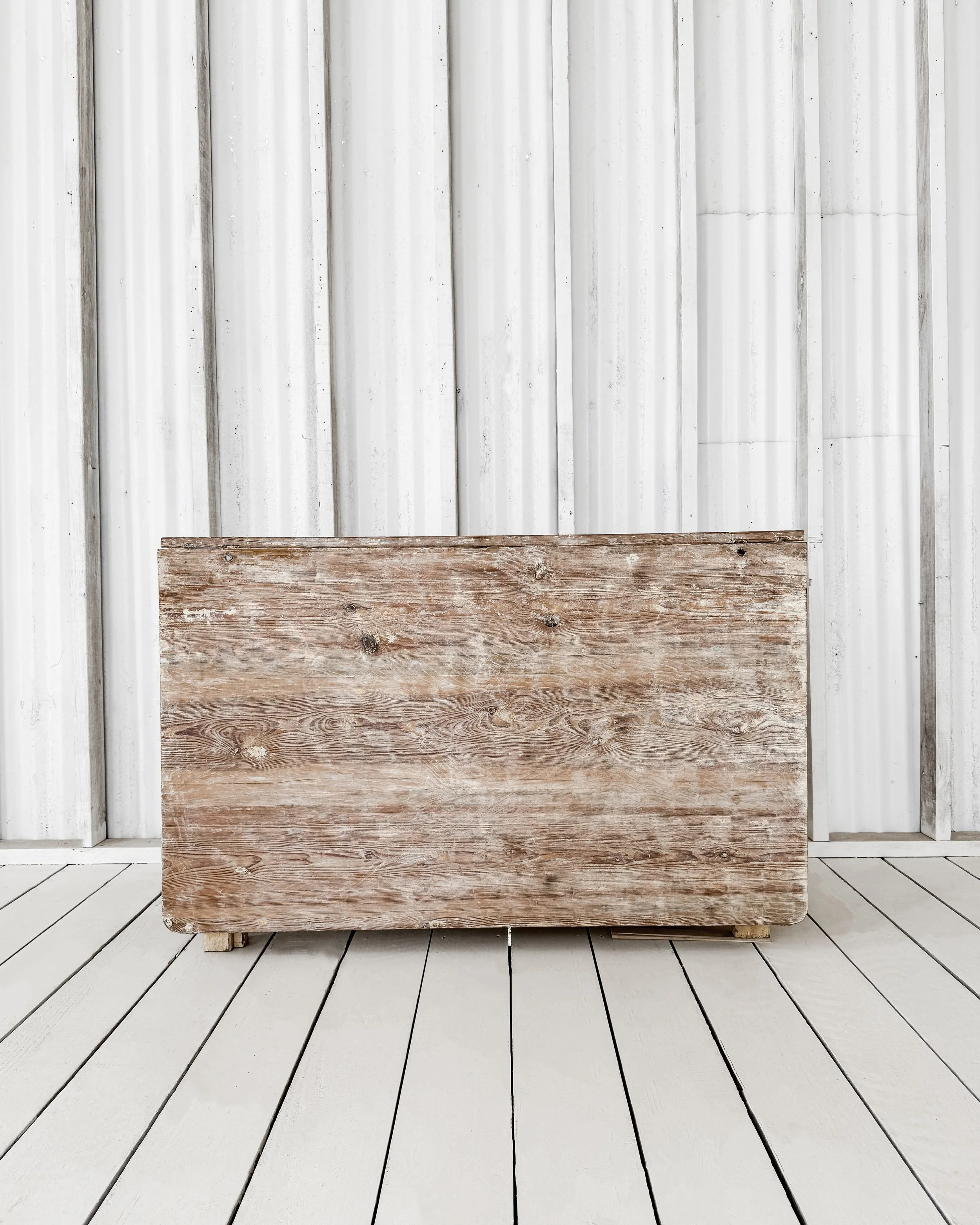 19th Century Swedish Pine Dry-Scraped Slagbord Table