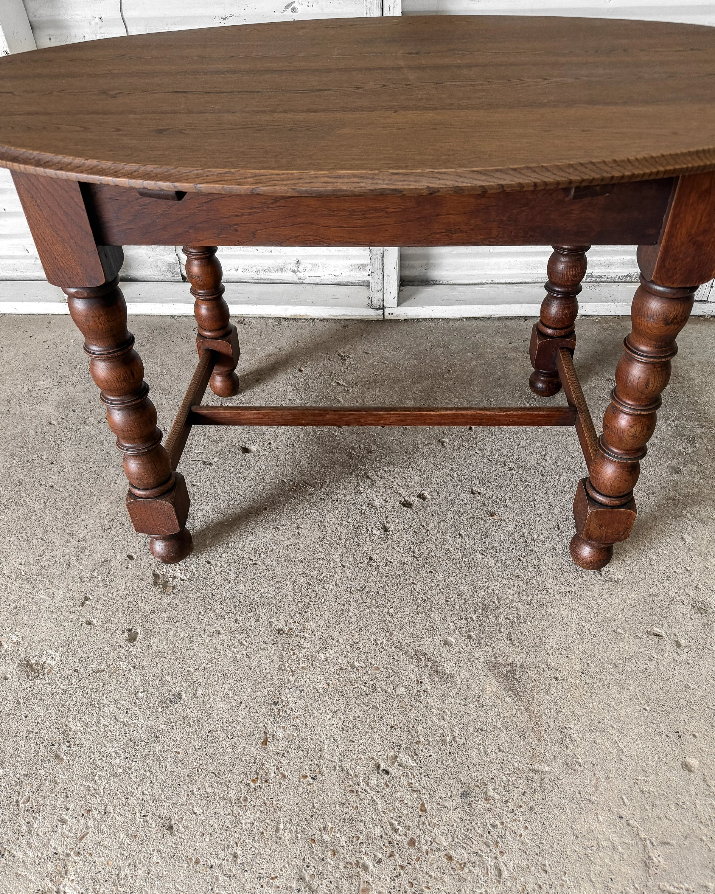 19th Century English Oak Oval Kitchen Table