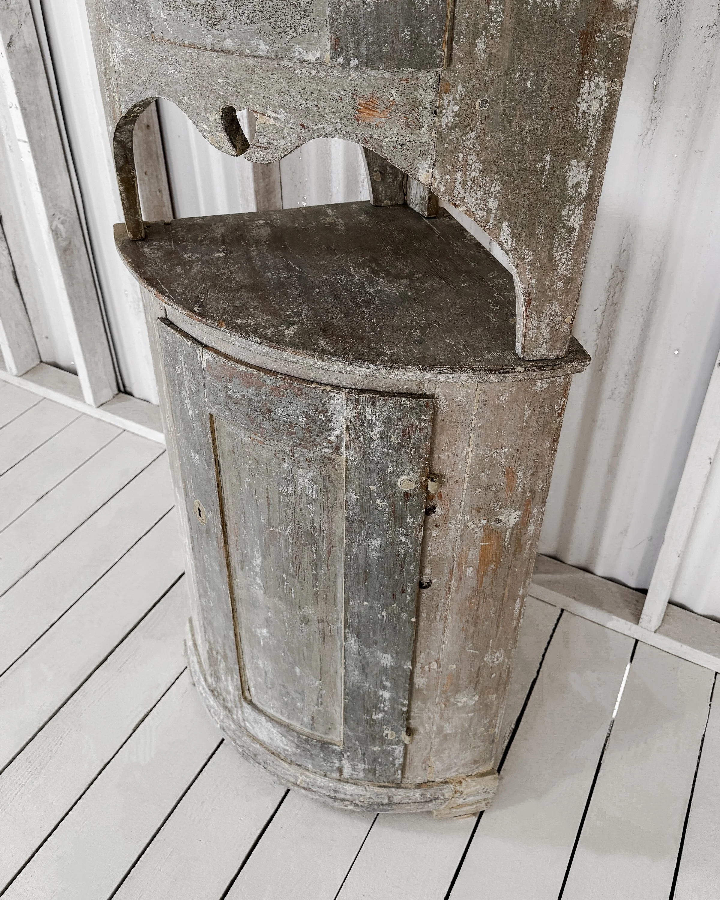 Late 18th Century Narrow Swedish Corner Cupboard