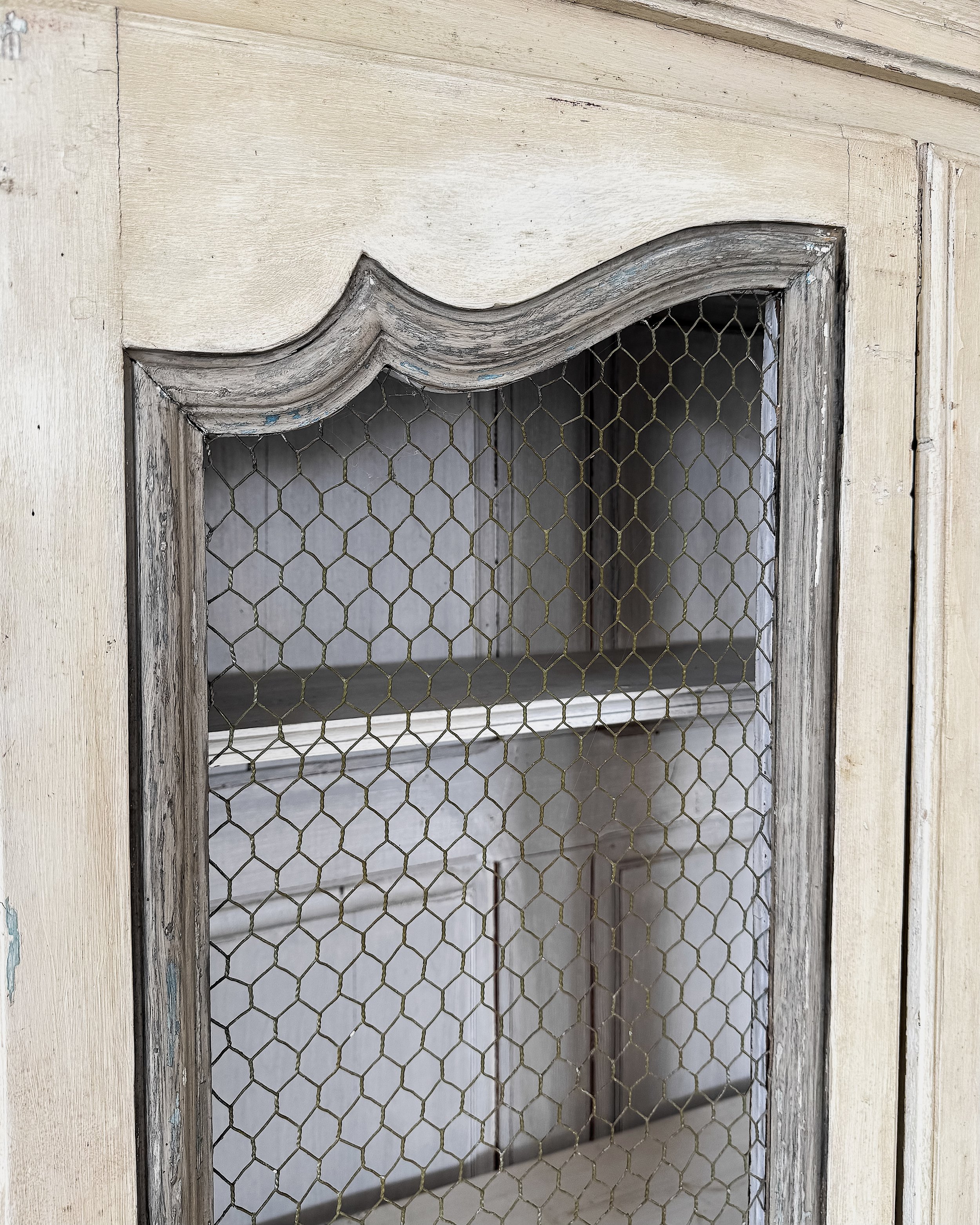 19th Century French Petite Bookcase with Wire Mesh Doors